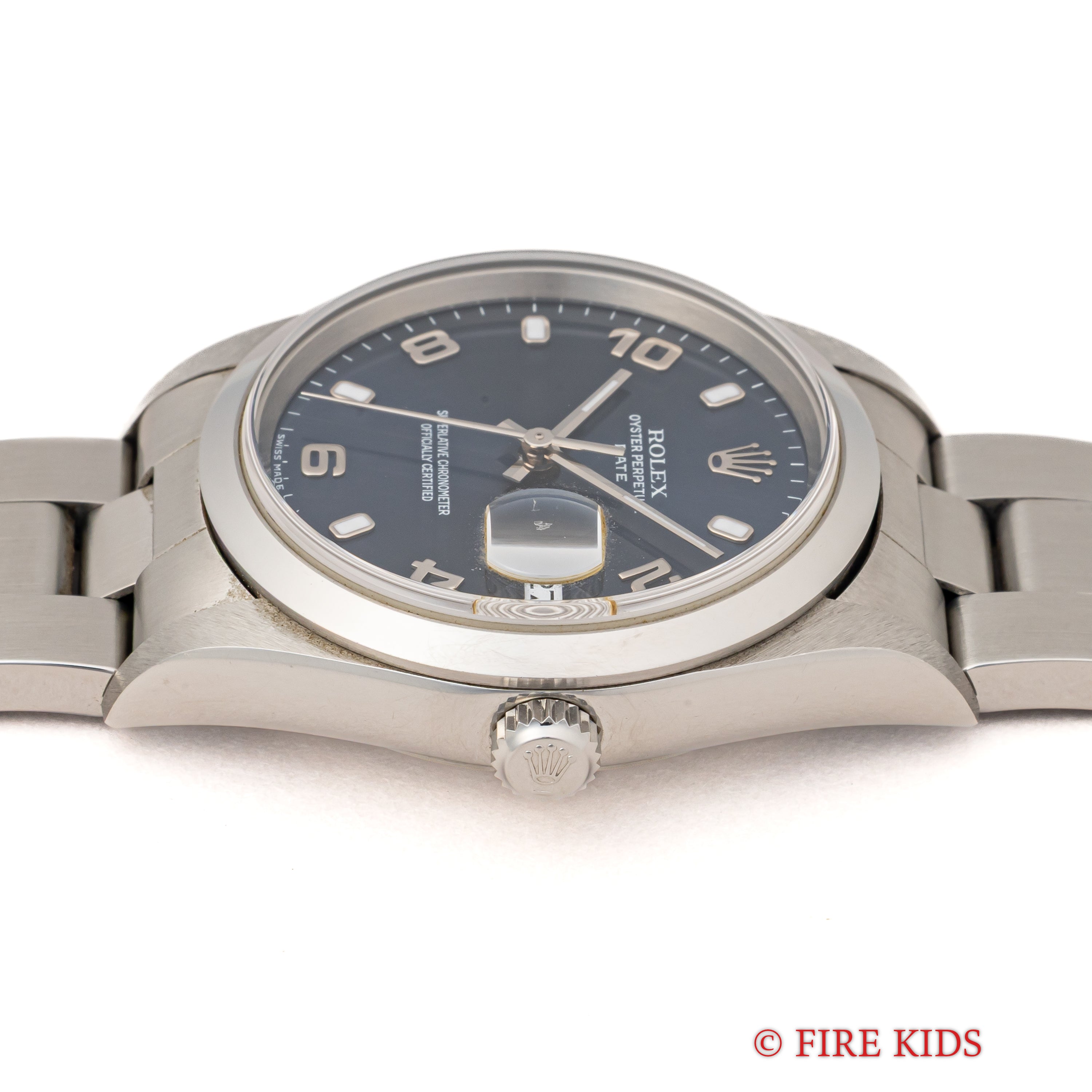 ロレックス 2000年製(平成12年製) オイスターパーペチュアルデイト Ref.15200 ブルー 飛びアラビアダイヤル ギャラ付