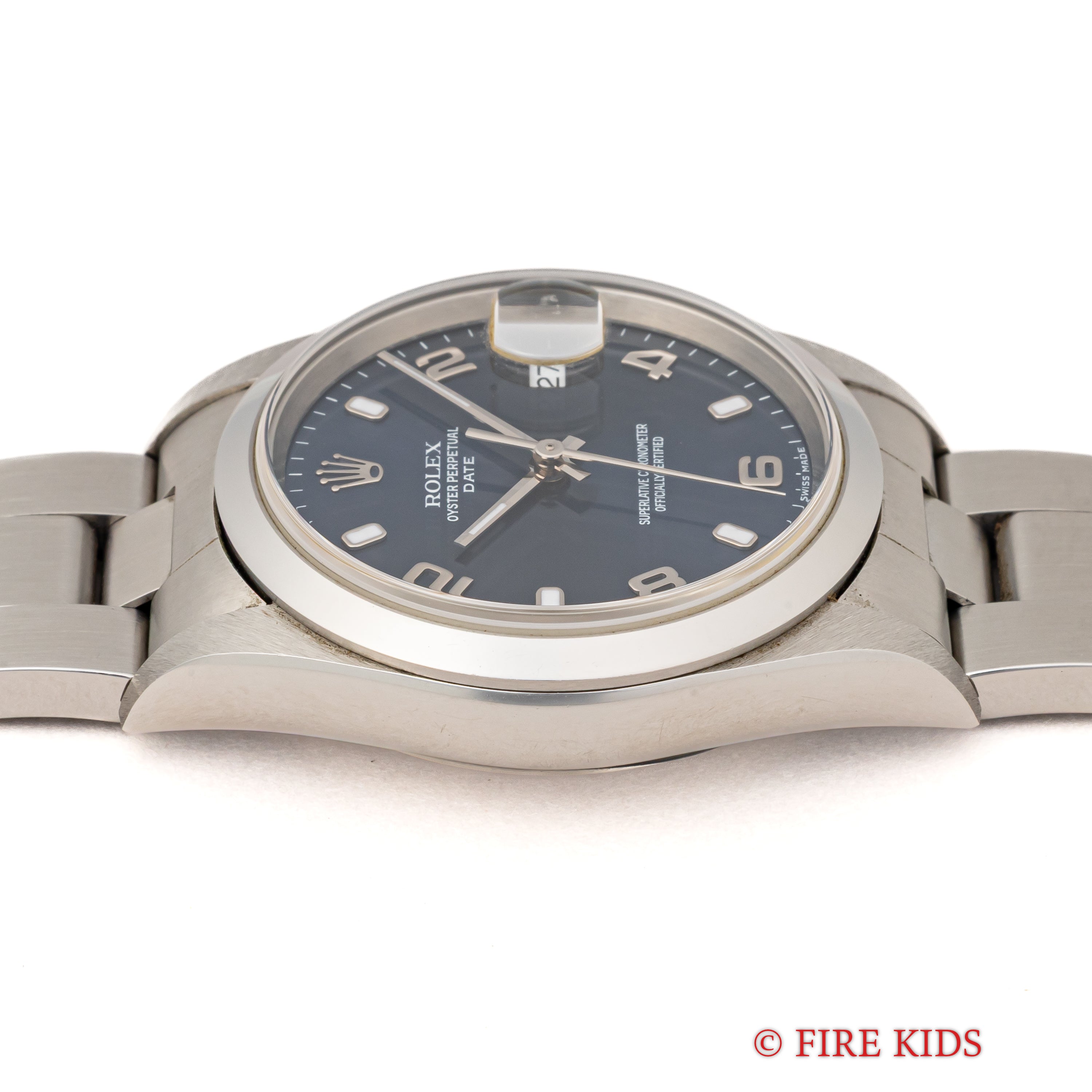 ロレックス 2000年製(平成12年製) オイスターパーペチュアルデイト Ref.15200 ブルー 飛びアラビアダイヤル ギャラ付