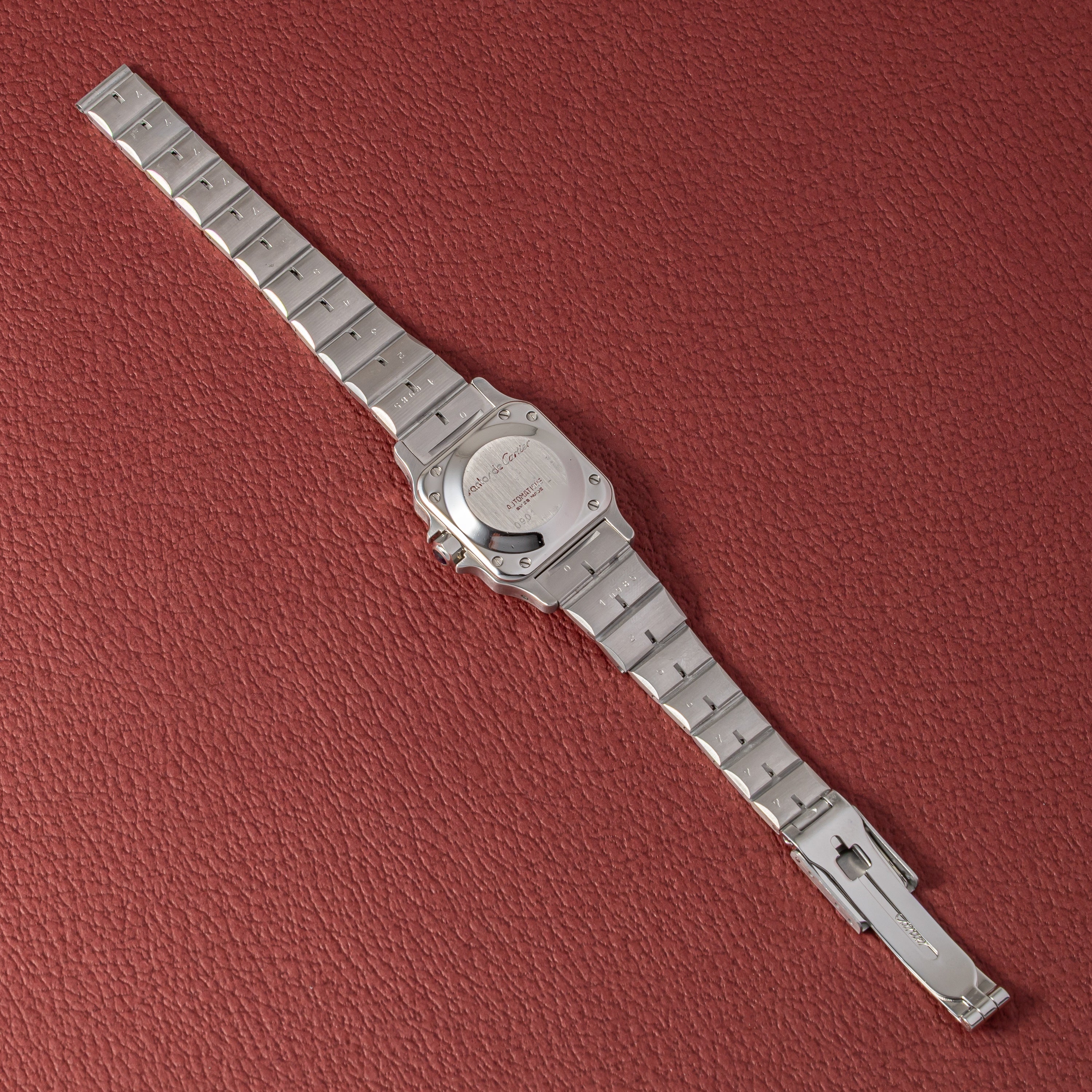 カルティエ サントス SM ホワイトダイアル 自動巻き 1980年代製 ギャラ付き