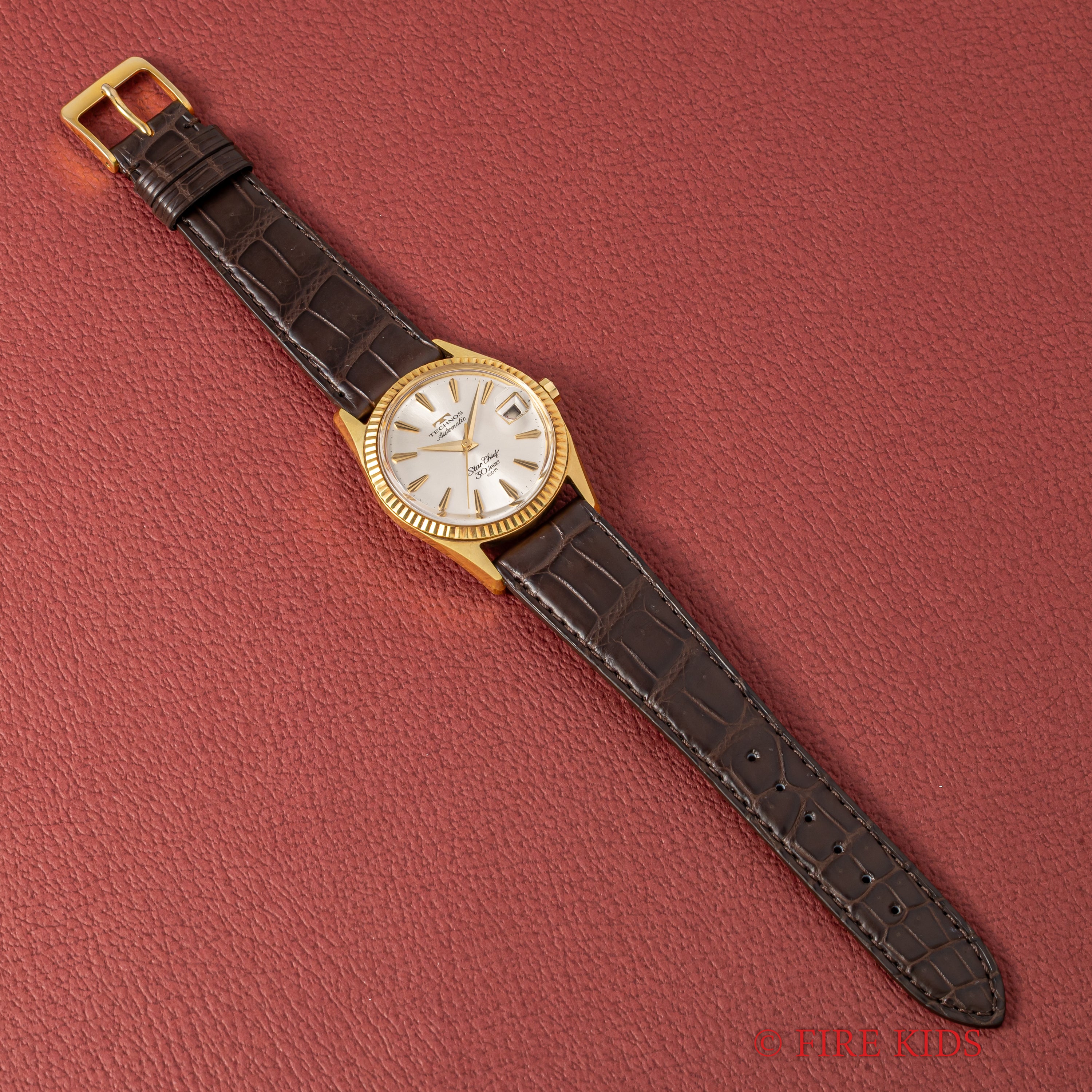 テクノス スターチーフ 赤カレンダー 1960年代製 美品 30石自動巻き