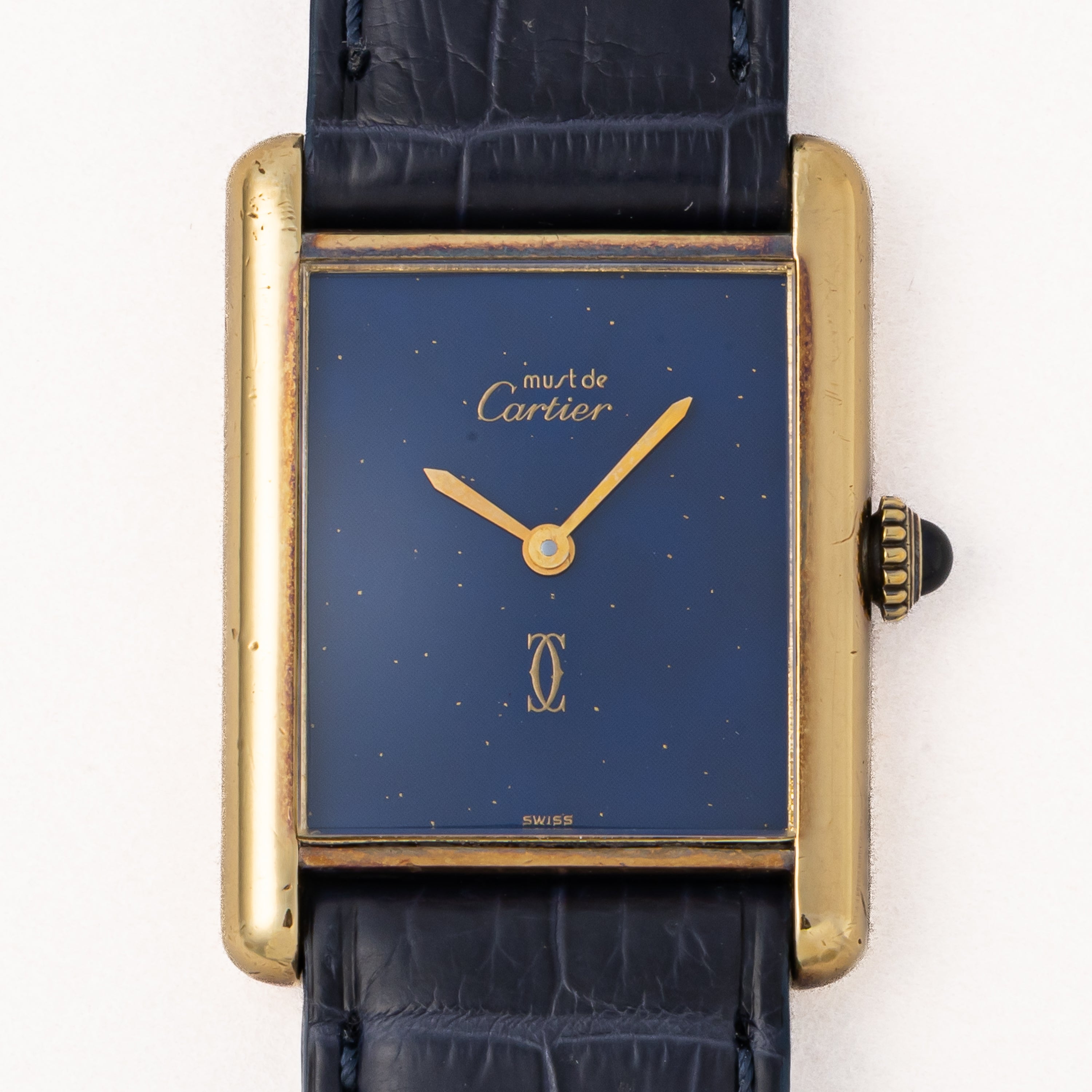 カルティエ マストタンク 1980年代製 LMサイズ 手巻き ラピスブルーダイヤル