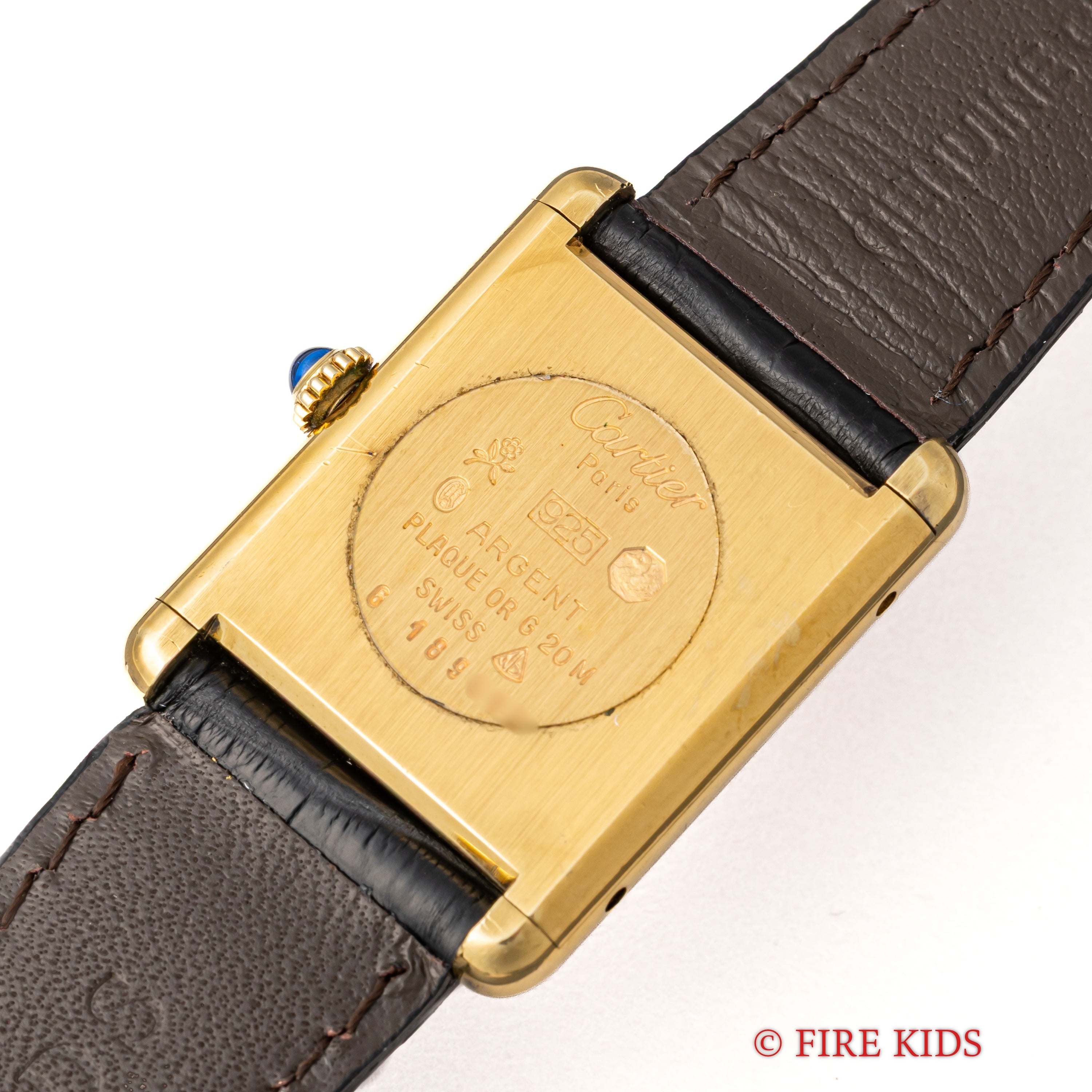 カルティエ マストタンク 1980年代製 LMサイズ 手巻き ガーネットダイヤル 純正Dバックル付き