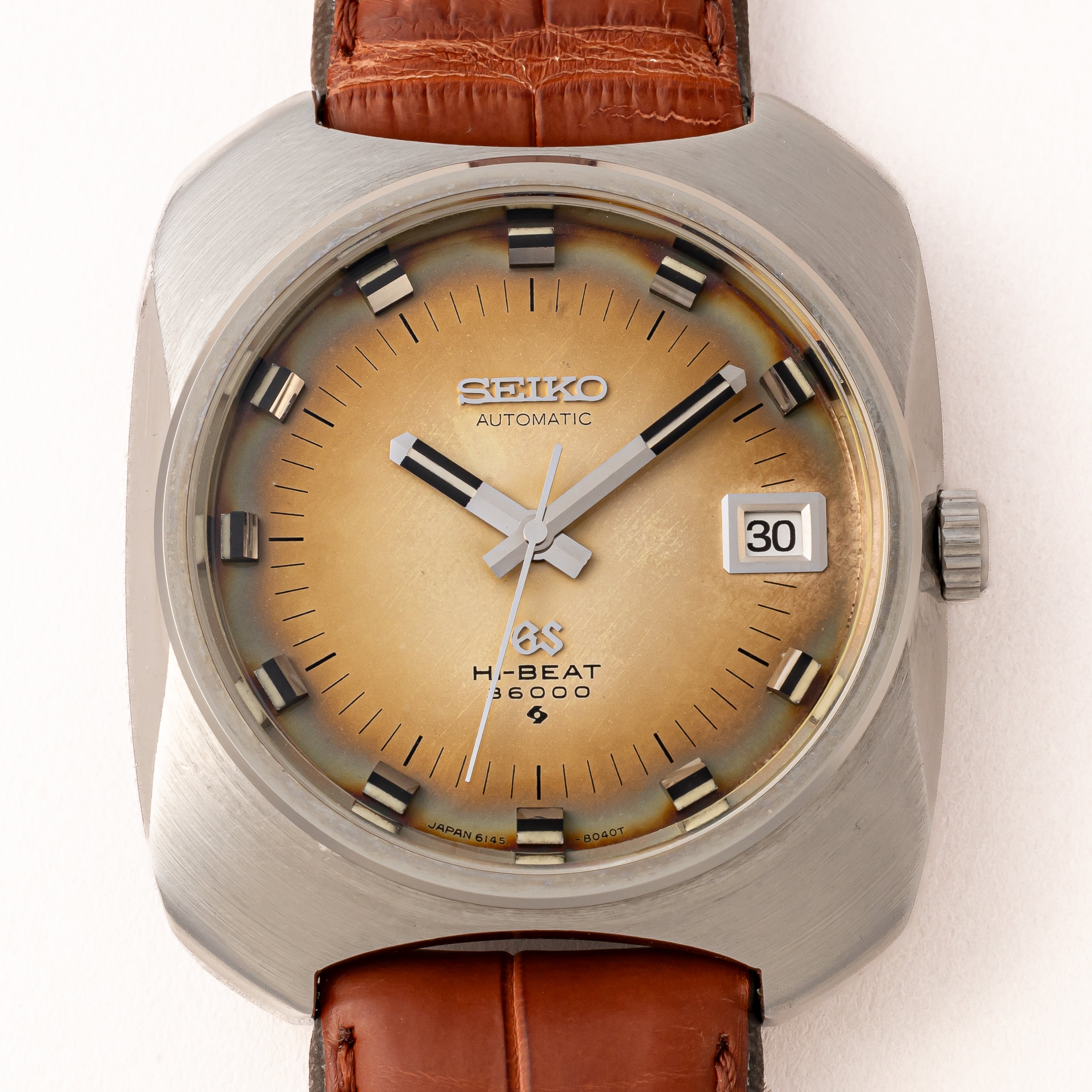 グランドセイコー 1969年製 Ref.6145-8020 61GS クッションケース 純正革ベルト付き