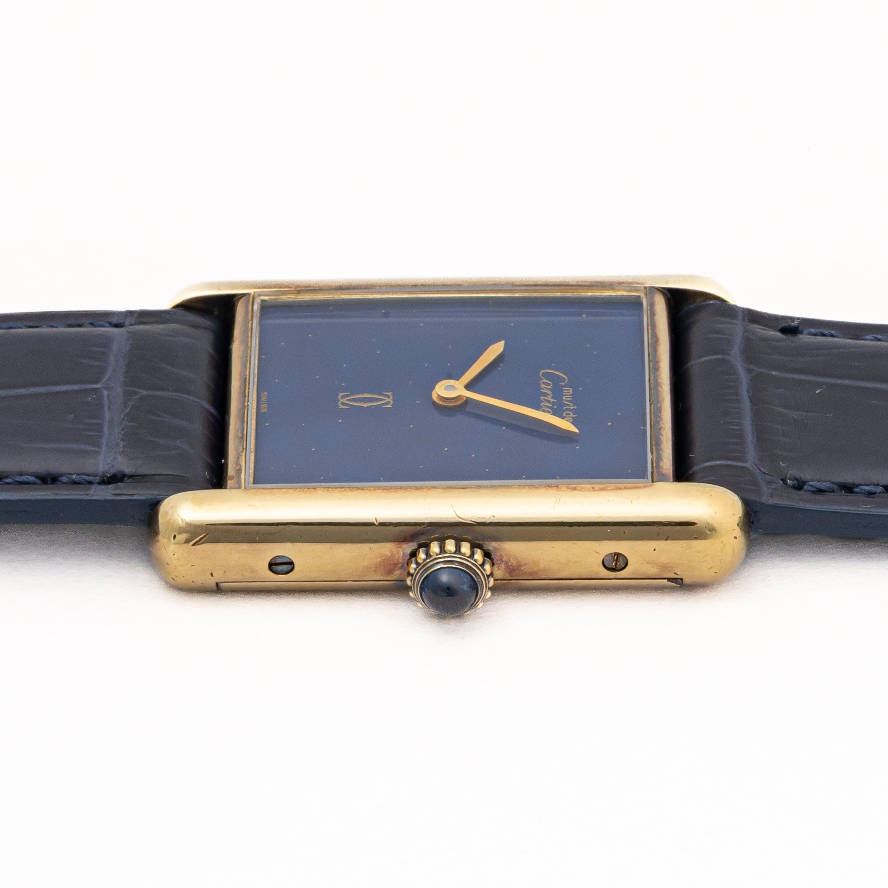 カルティエ マストタンク 1980年代製 LMサイズ 手巻き ラピスブルーダイヤル