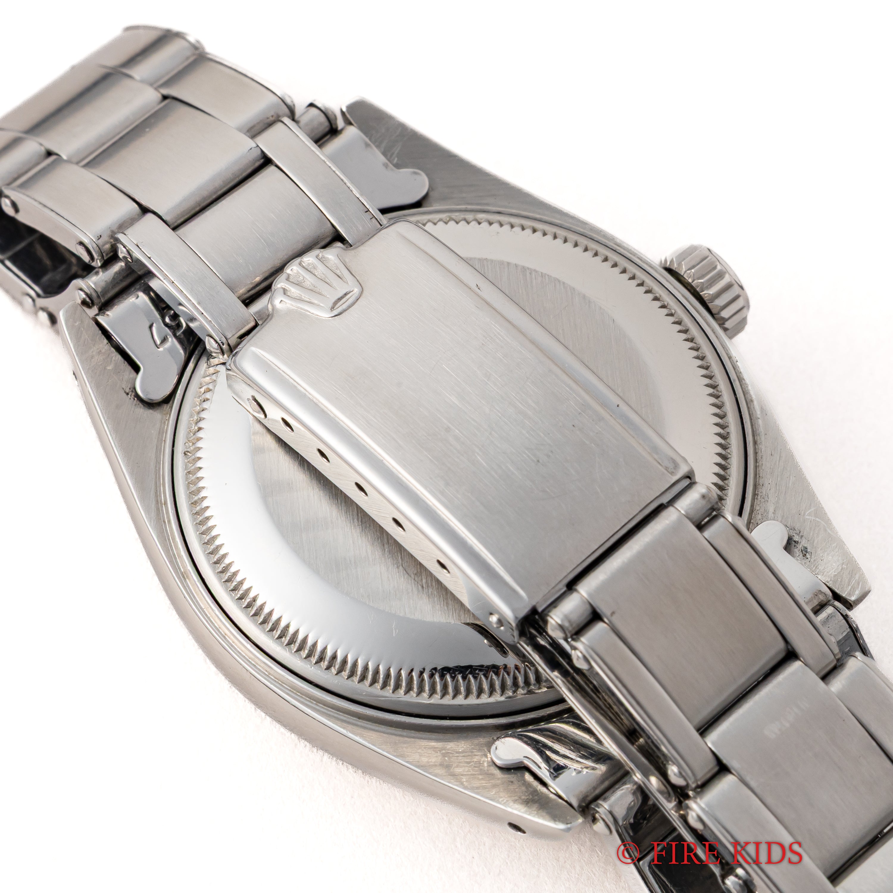 ロレックス オイスターパーペチュアルデイト Ref.6534 ブラックギルトダイヤル 1958年製 赤黒カレンダー 自動巻 Cal.1030 純正リベットブレス