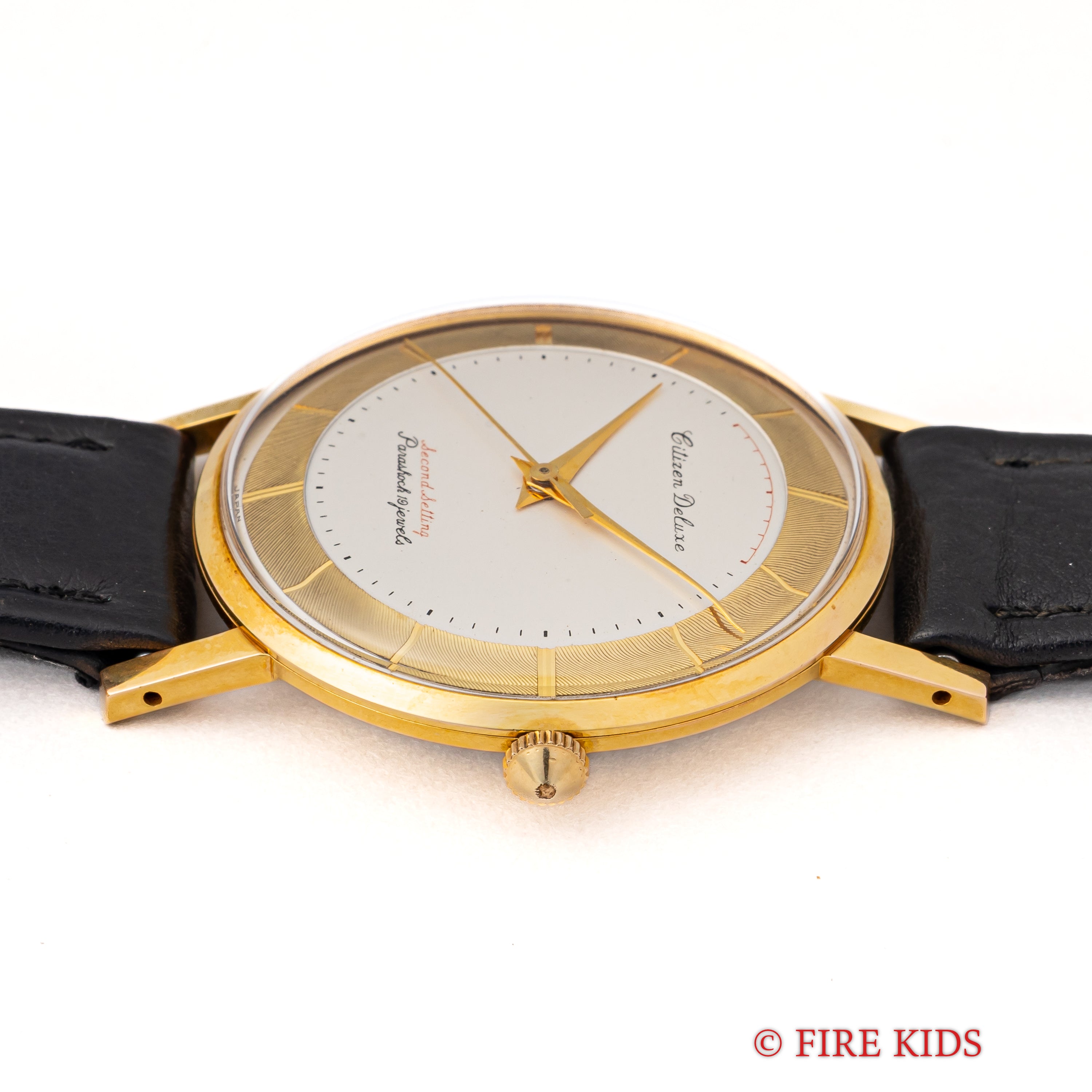 シチズン デラックス セコンドセッティング CGPケース 1960年代 純正革ベルト、尾錠、箱、タグ付き