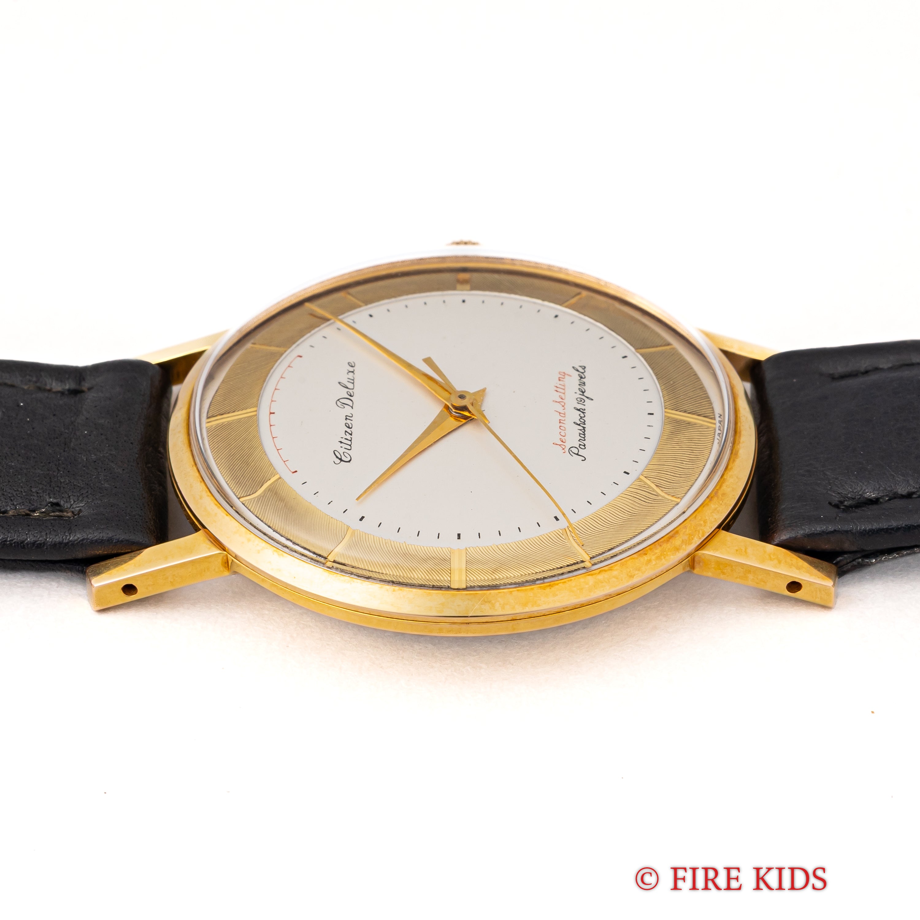 シチズン デラックス セコンドセッティング CGPケース 1960年代 純正革ベルト、尾錠、箱、タグ付き