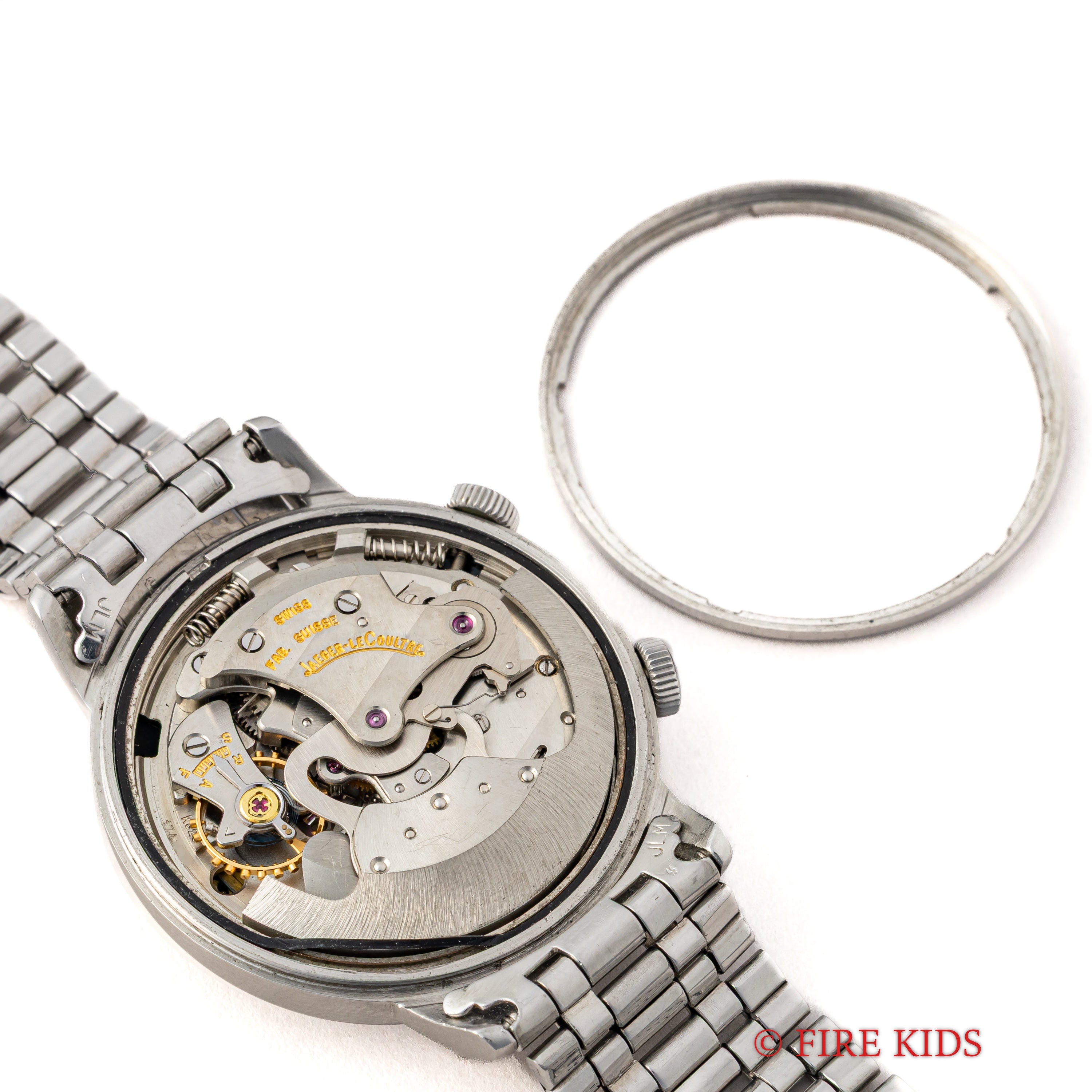 ジャガー・ルクルト メモボックス 1960年代後半製 自動巻きアラームウオッチ ツートンダイヤル 純正ブレス