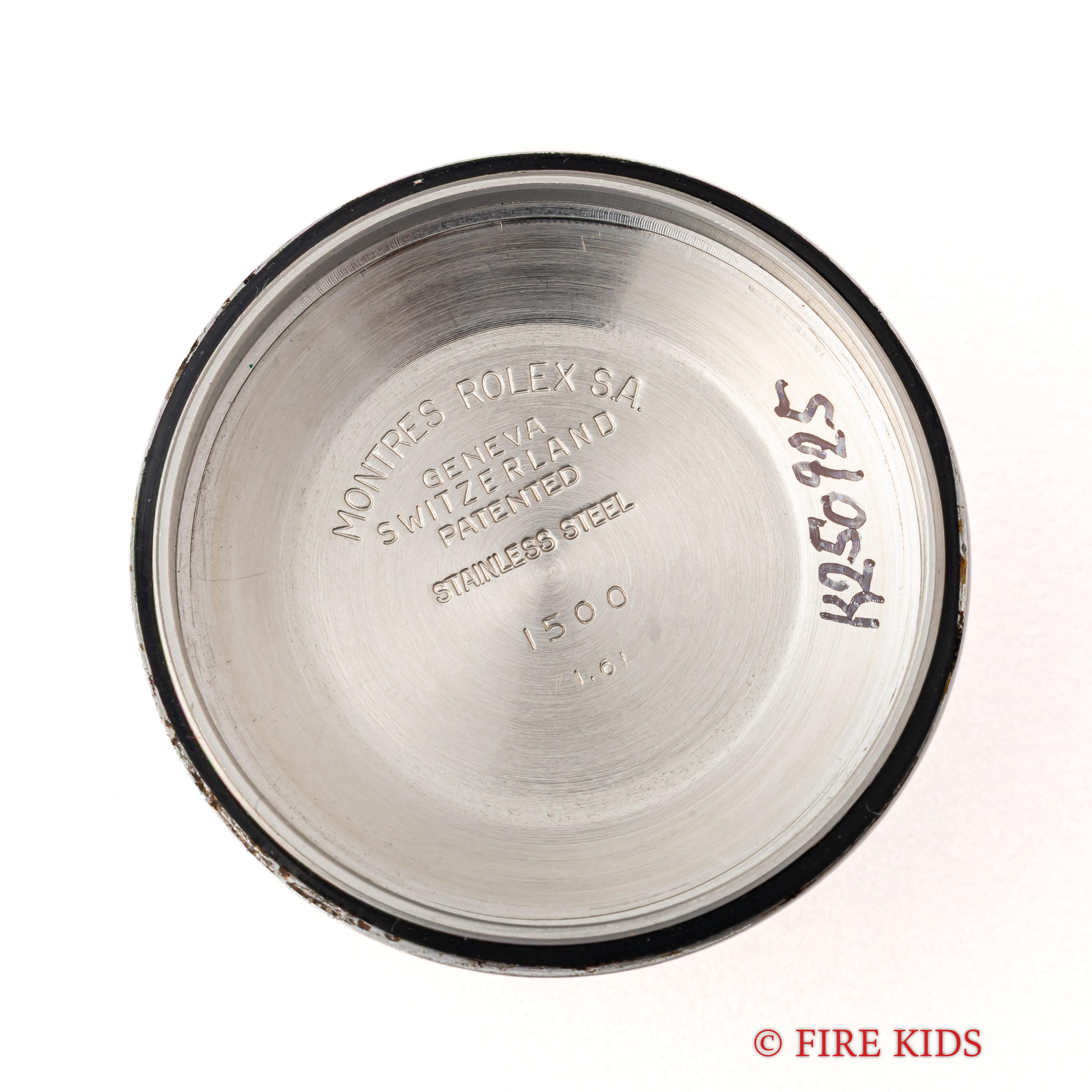 ロレックス オイスターパーペチュアルデイト ブラックダイアル 自動巻き 1961年製 Ref.1500 Cal.1560 箱、ギャラ、クロノメーター証付