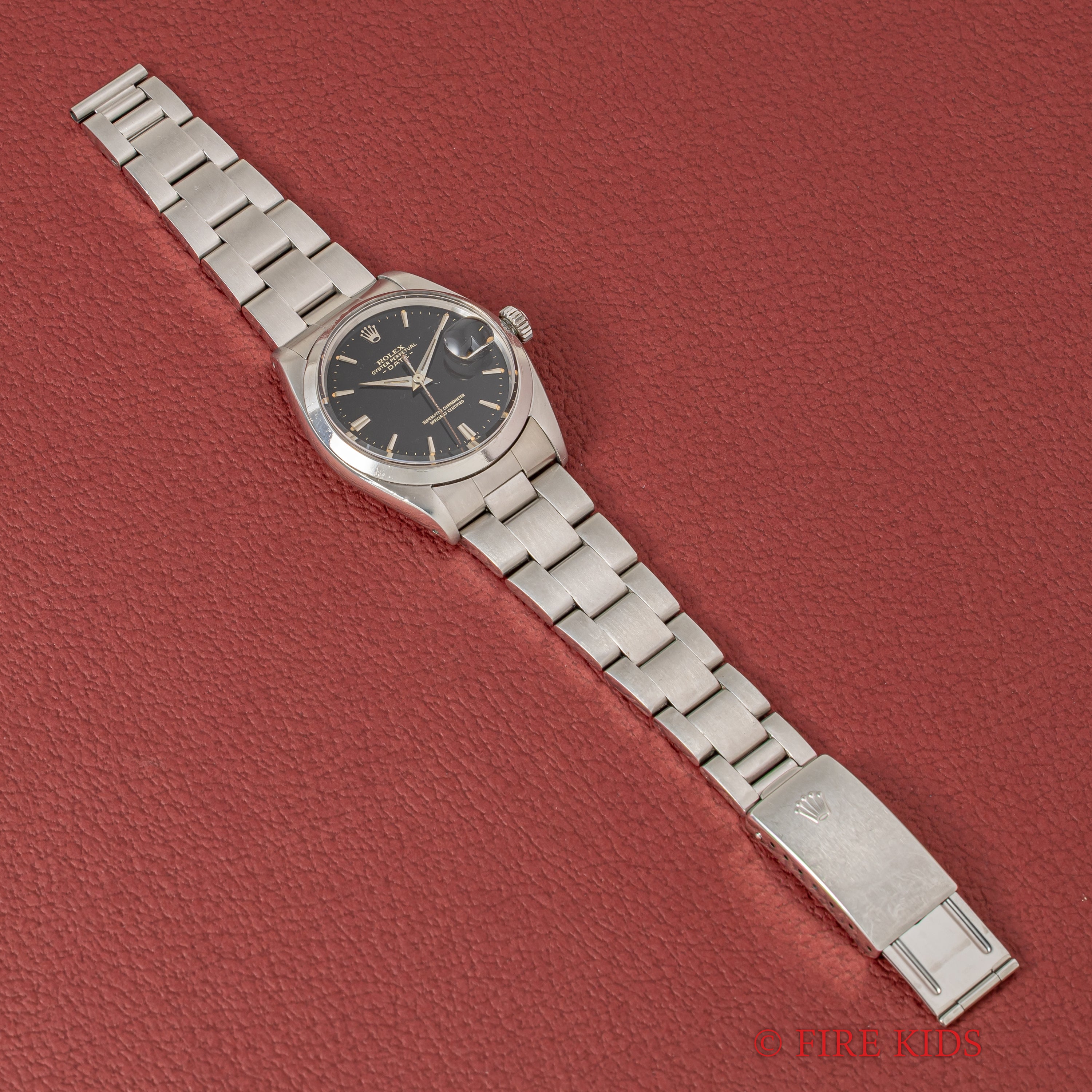 ロレックス オイスターパーペチュアルデイト ブラックダイアル 自動巻き 1961年製 Ref.1500 Cal.1560 箱、ギャラ、クロノメーター証付