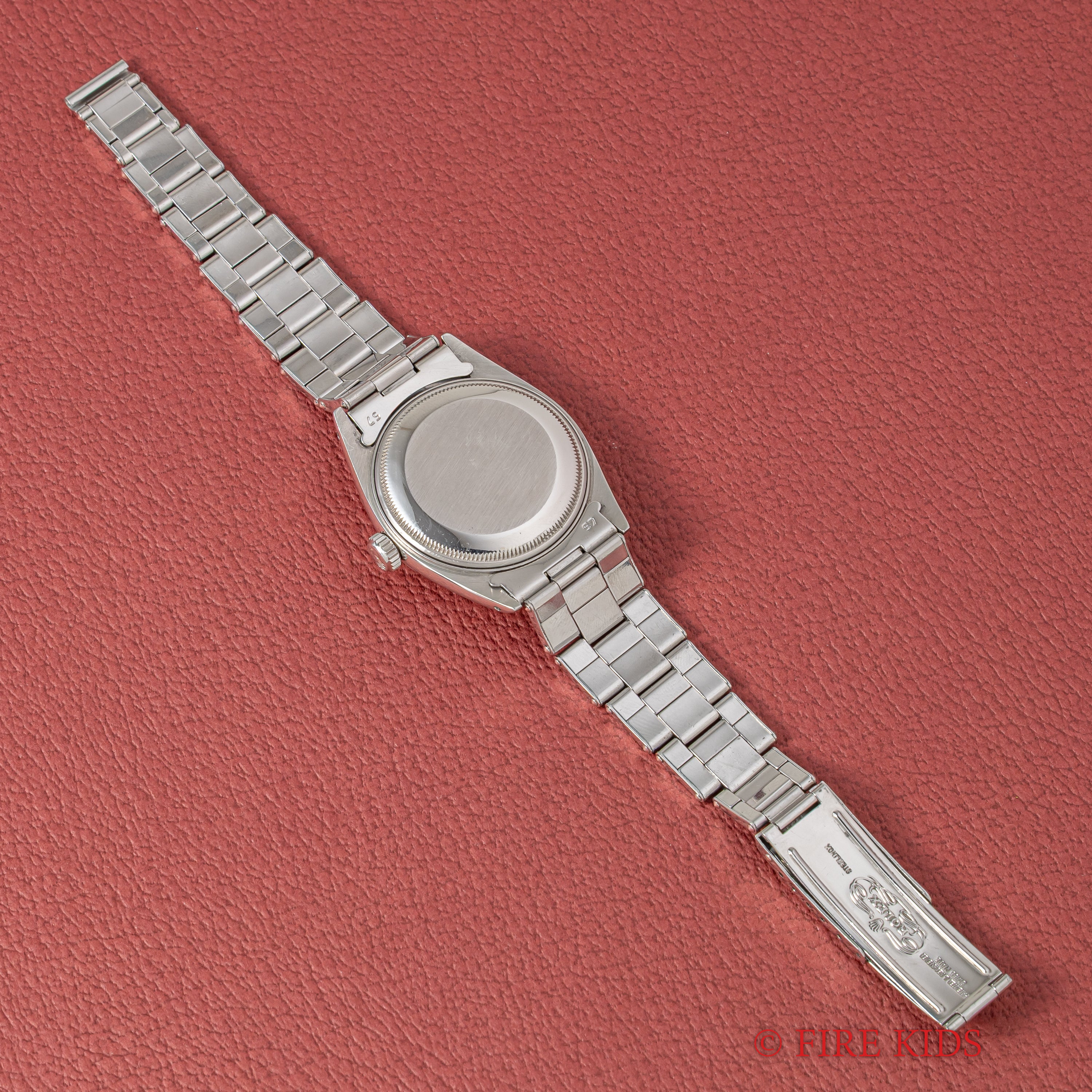 ロレックス オイスターパーペチュアルデイト Ref.6534 ブラックギルトダイヤル 1958年製 赤黒カレンダー 自動巻 Cal.1030 純正リベットブレス