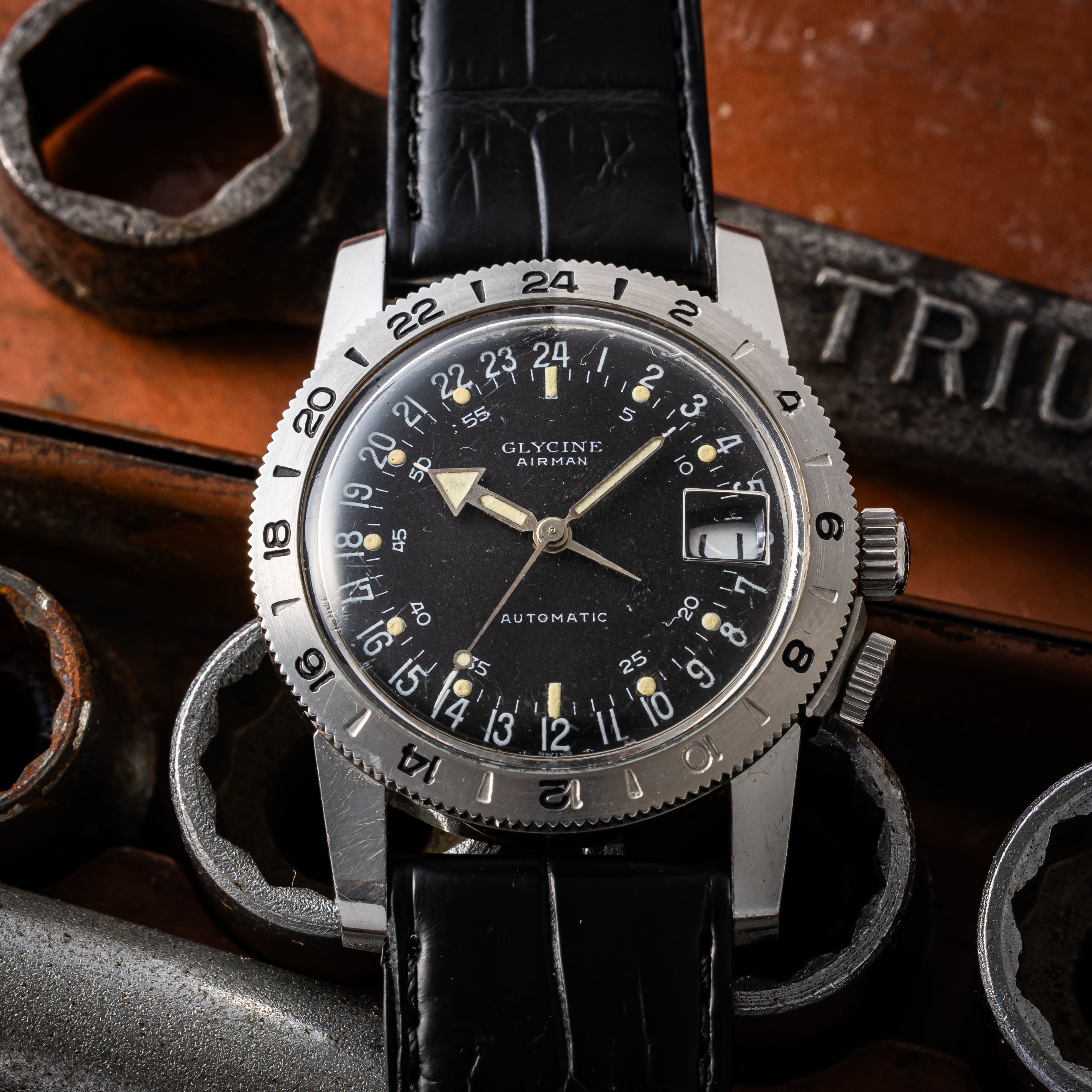 グリシン エアマン 24時間時計 1960年代製 ベトナム戦争 パイロットウォッチ