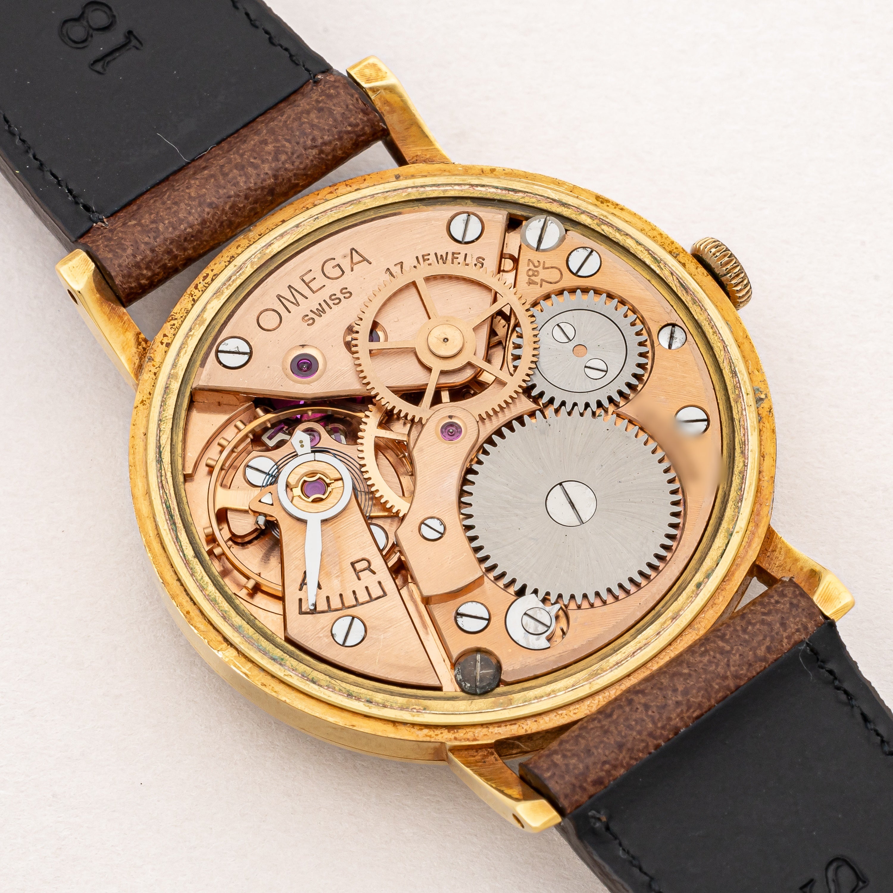 オメガ 30mmキャリバー 18金無垢 1958年製 手巻き Cal.284 センターセコンド