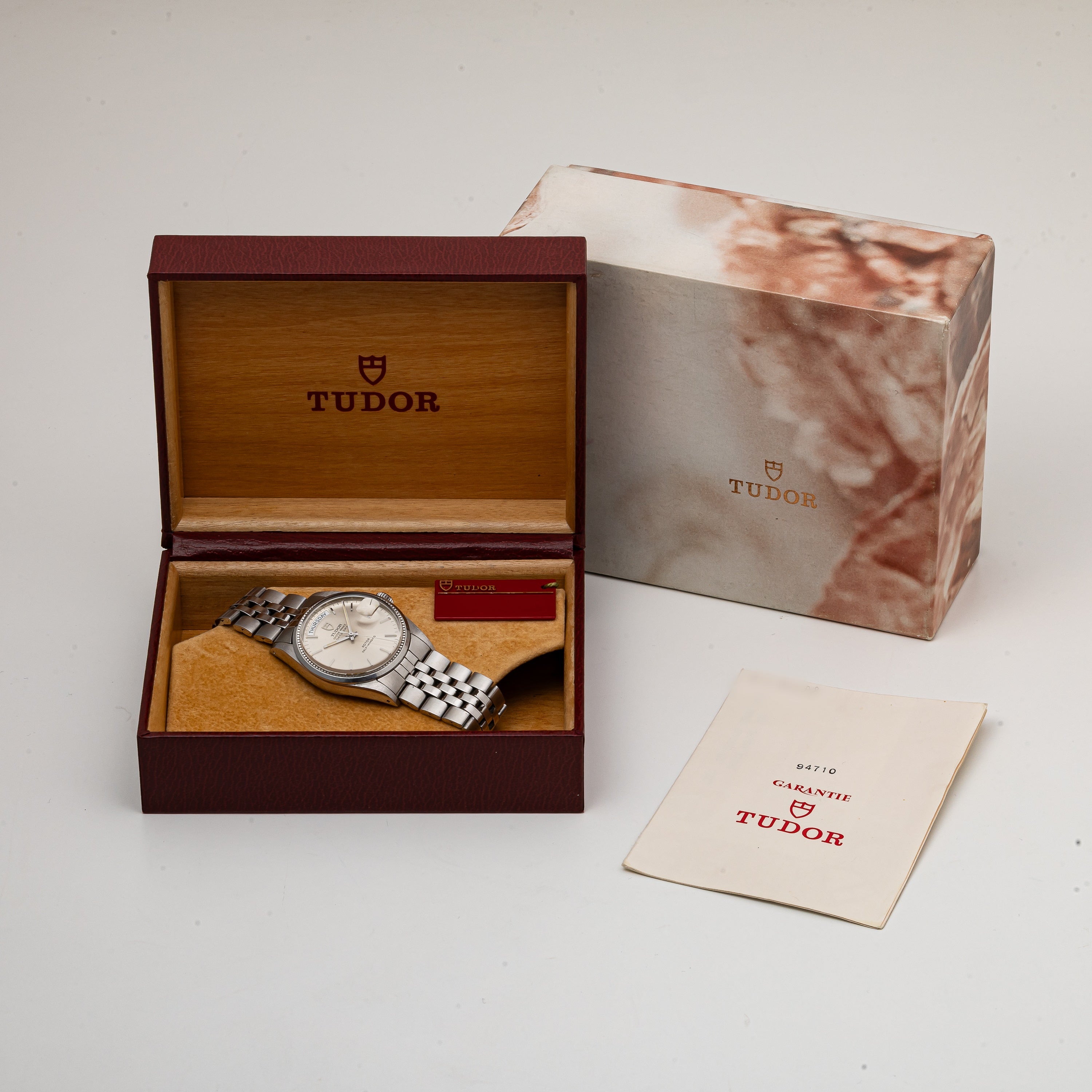 チューダー オイスタープリンス デイトデイ 1984年製 Ref.94710 シルバーダイヤル 箱、ギャラ、タグ付き