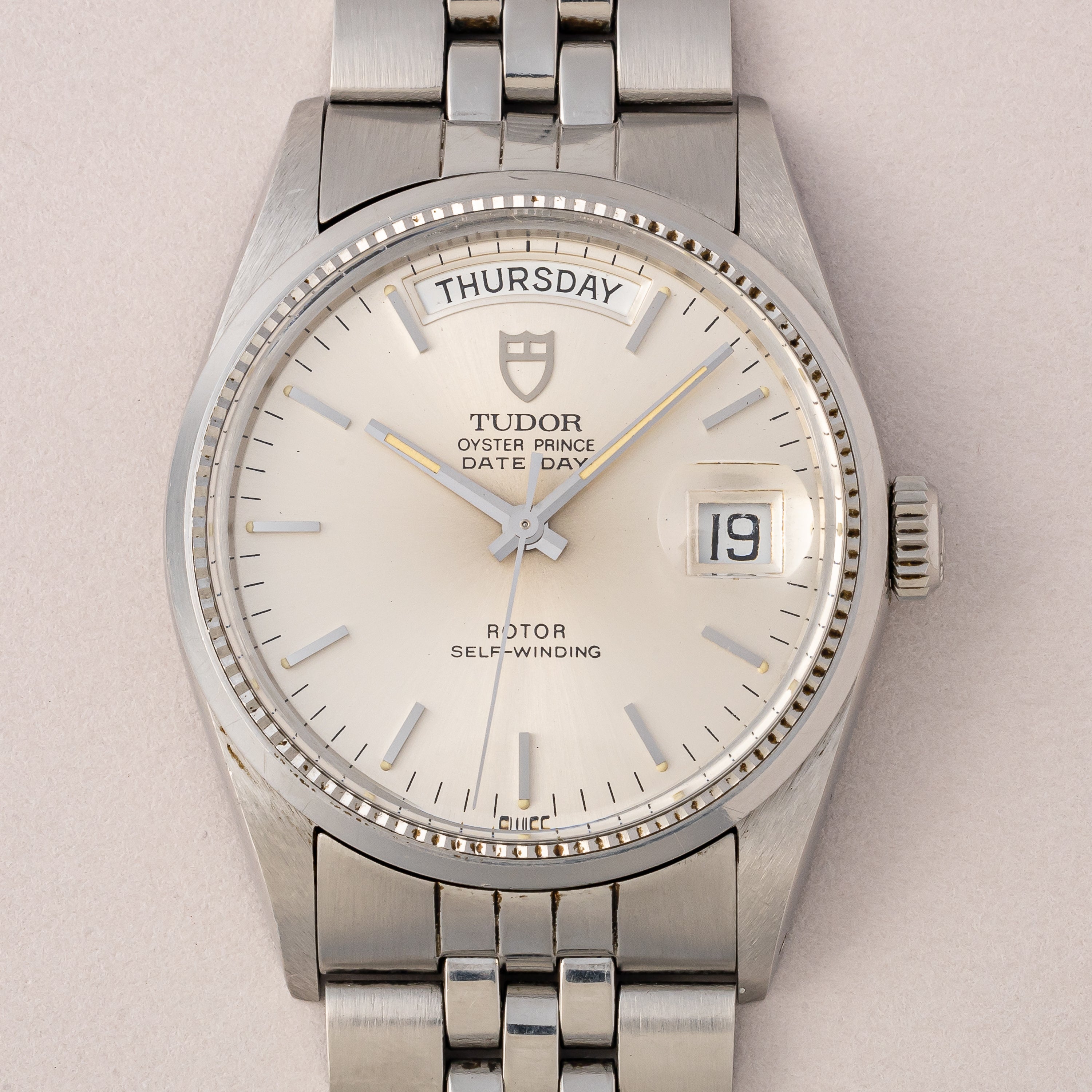 チューダー オイスタープリンス デイトデイ 1984年製 Ref.94710 シルバーダイヤル 箱、ギャラ、タグ付き