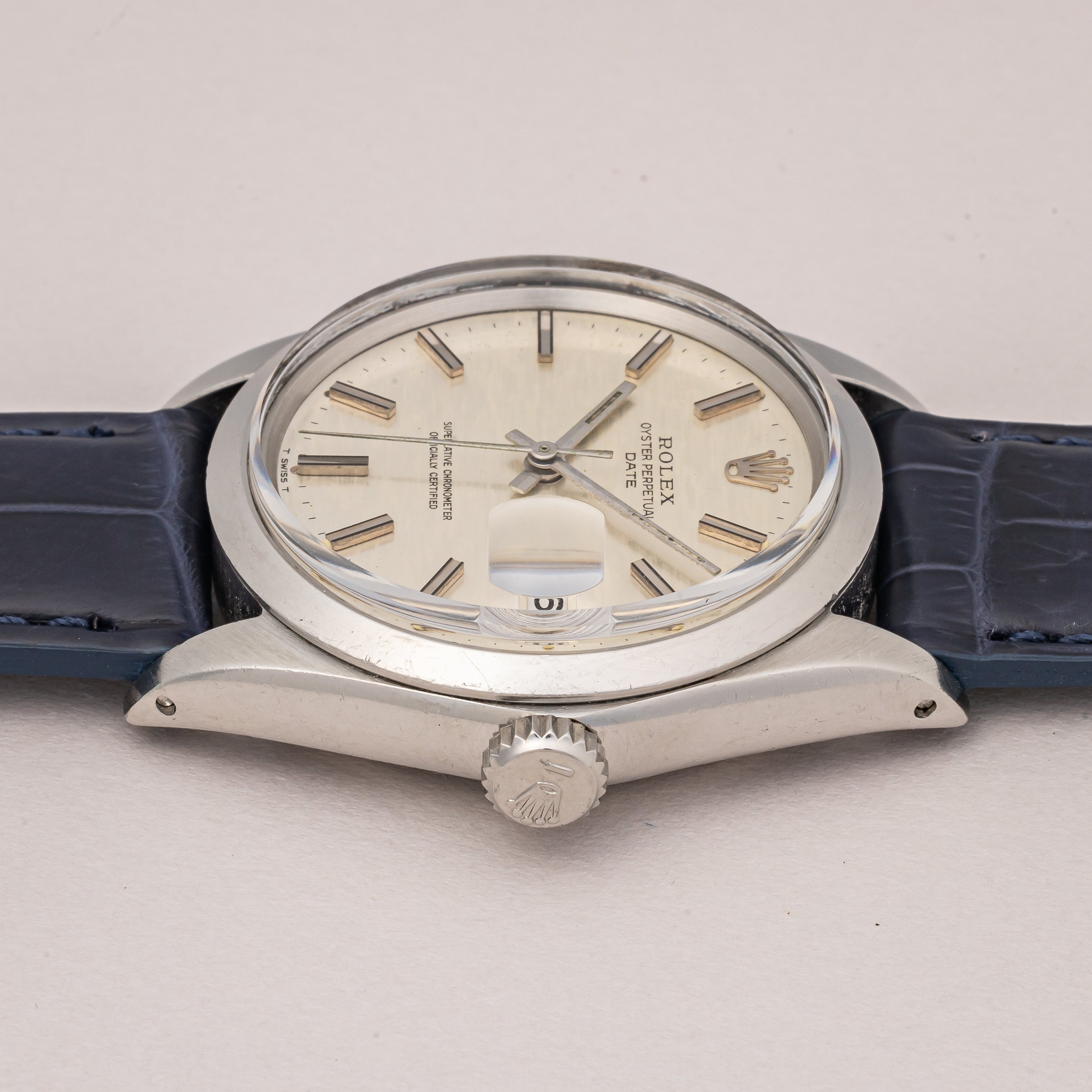 ロレックス オイスターパーペチュアルデイト 1970年製 Ref.1500 シルバーブリックダイヤル