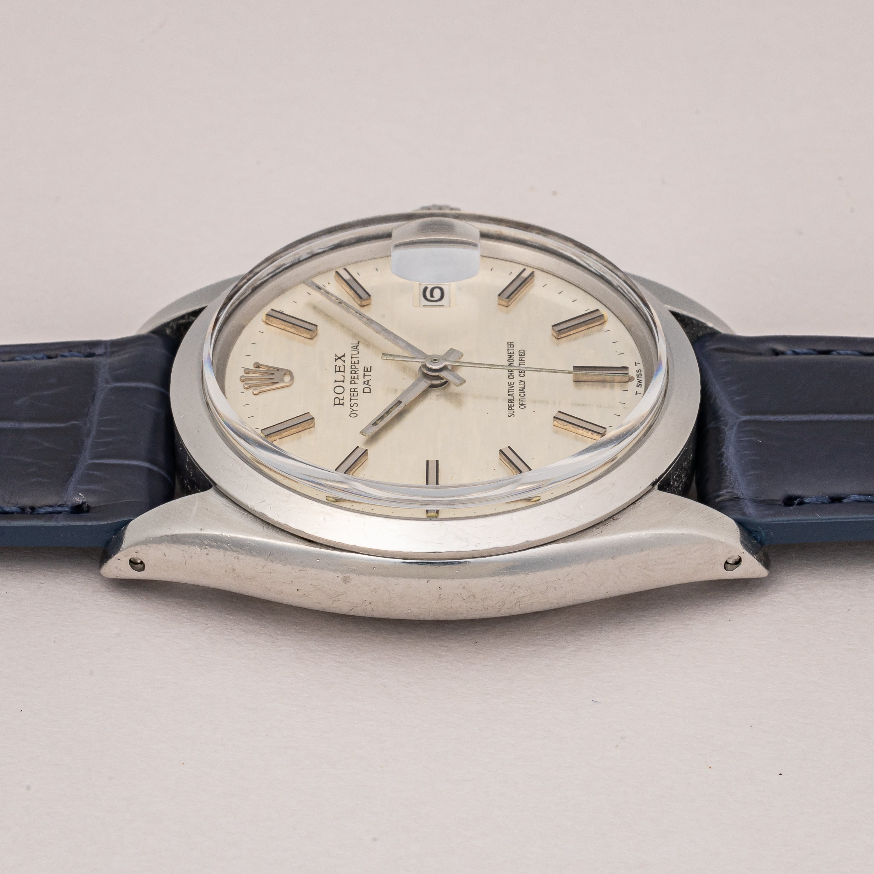 ロレックス オイスターパーペチュアルデイト 1970年製 Ref.1500 シルバーブリックダイヤル