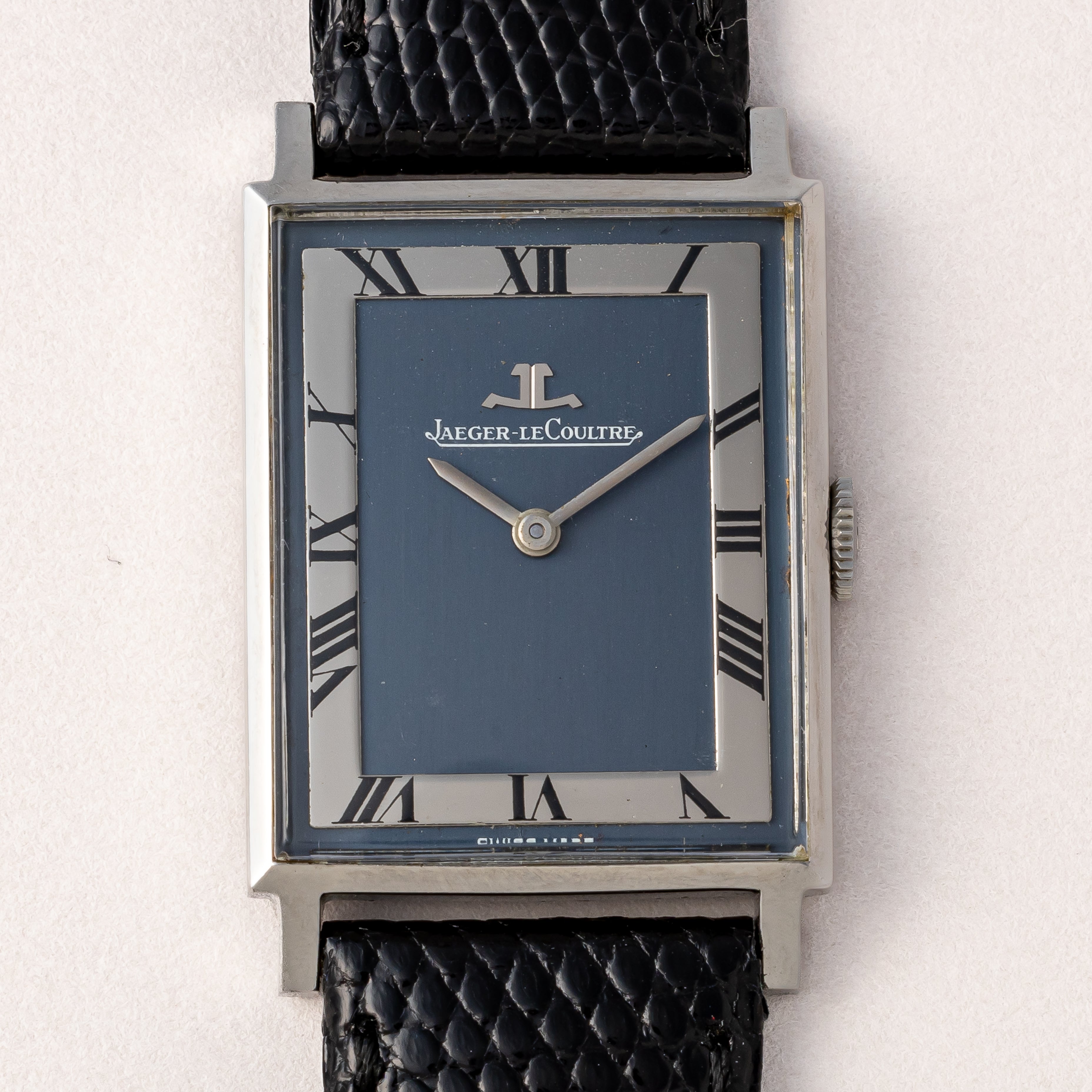 ジャガールクルト レクタンギュラー ローマンダイヤル 1970年代 純正尾錠付き