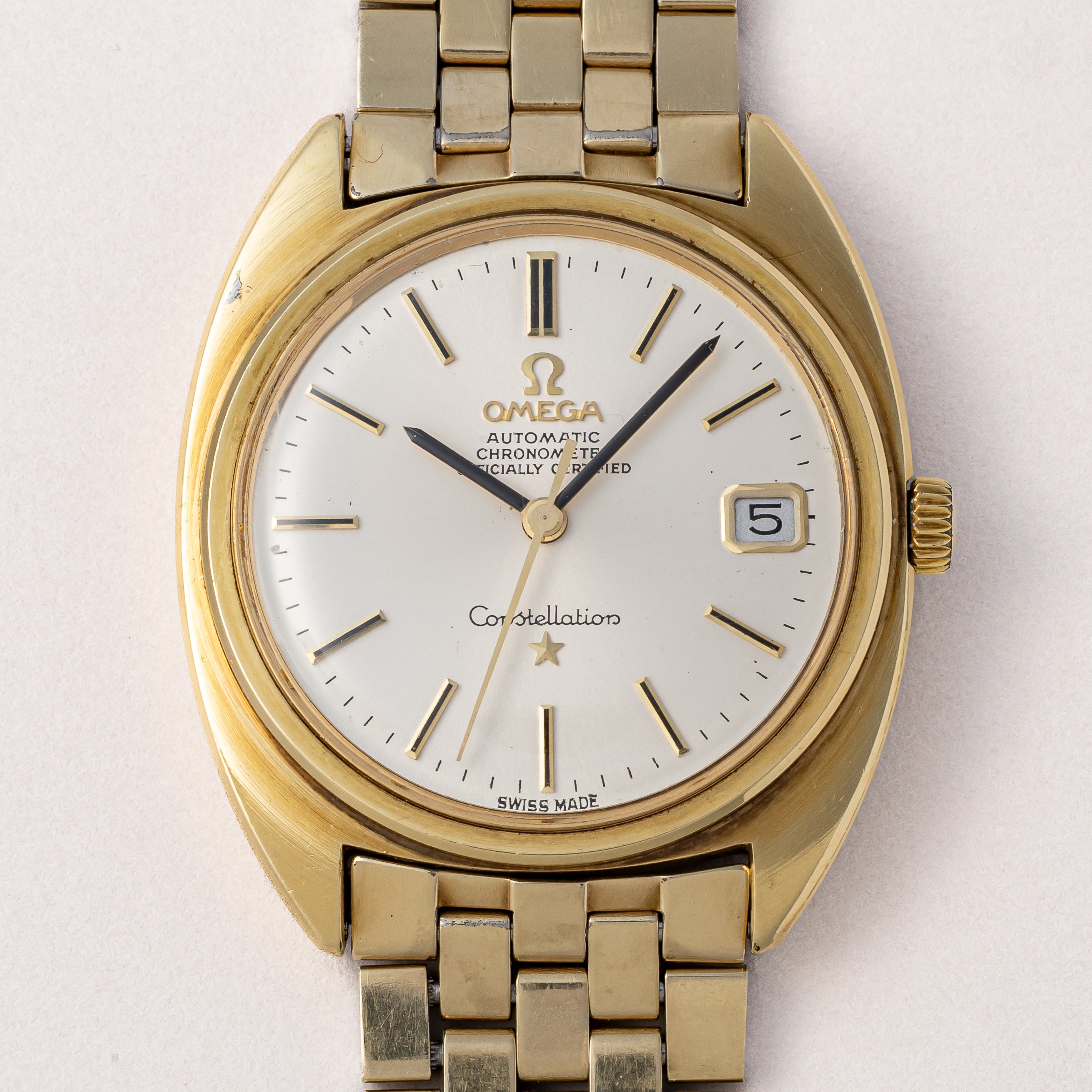 オメガ コンステレーション 金張り 1969年製 ジェンタデザイン Ref.168.017SP 純正ブレスレット付き