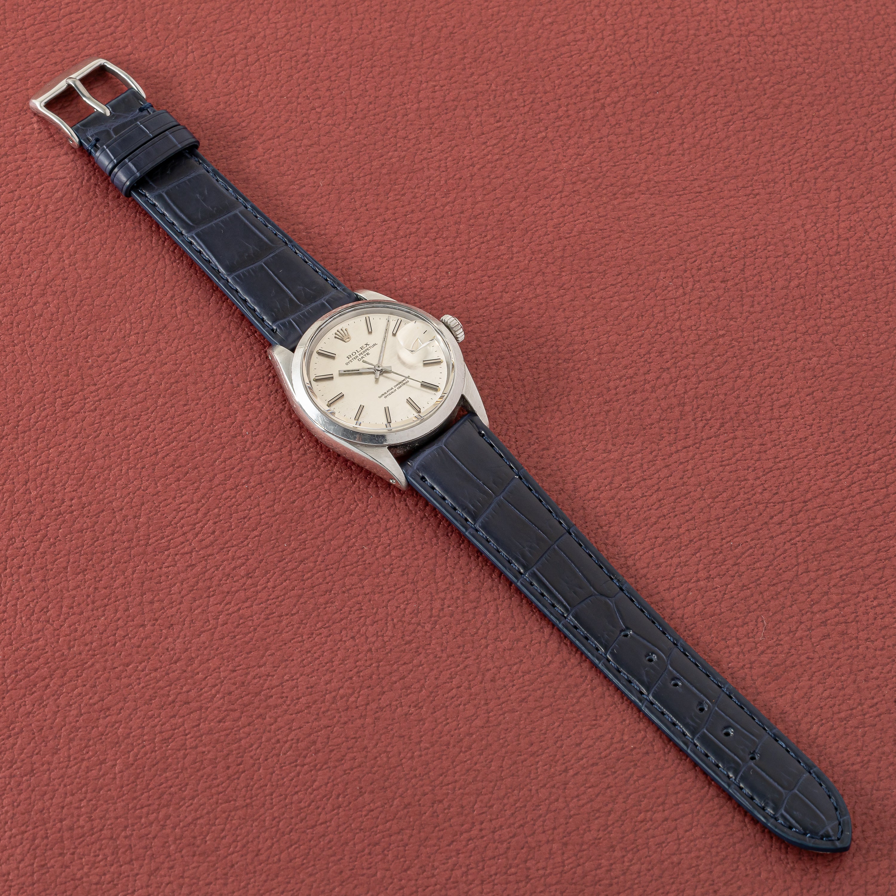 ロレックス オイスターパーペチュアルデイト 1970年製 Ref.1500 シルバーブリックダイヤル
