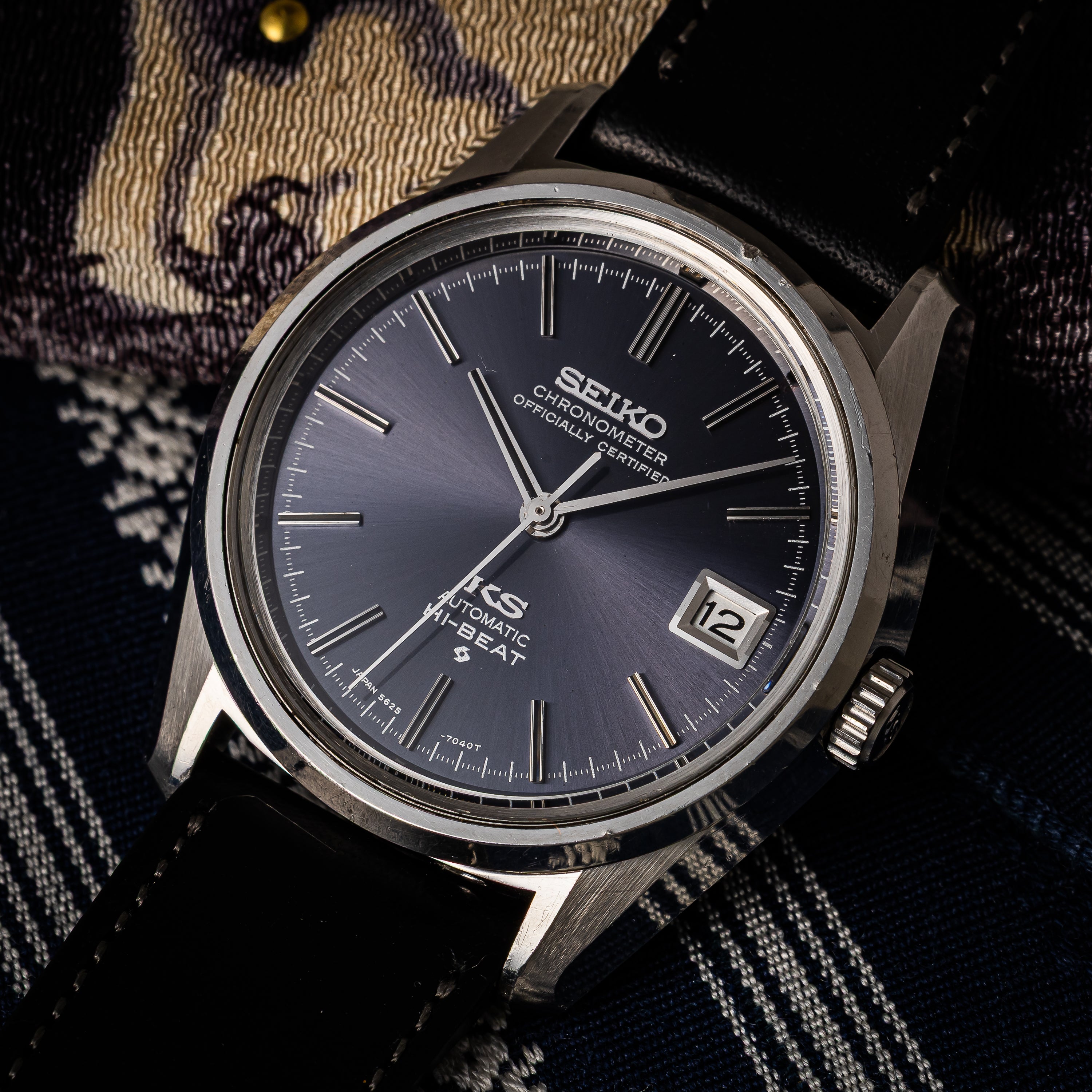 キングセイコークロノメーター ブルーダイヤル 1971年製 Ref.5625-7040 ハイビート自動巻き 56KS