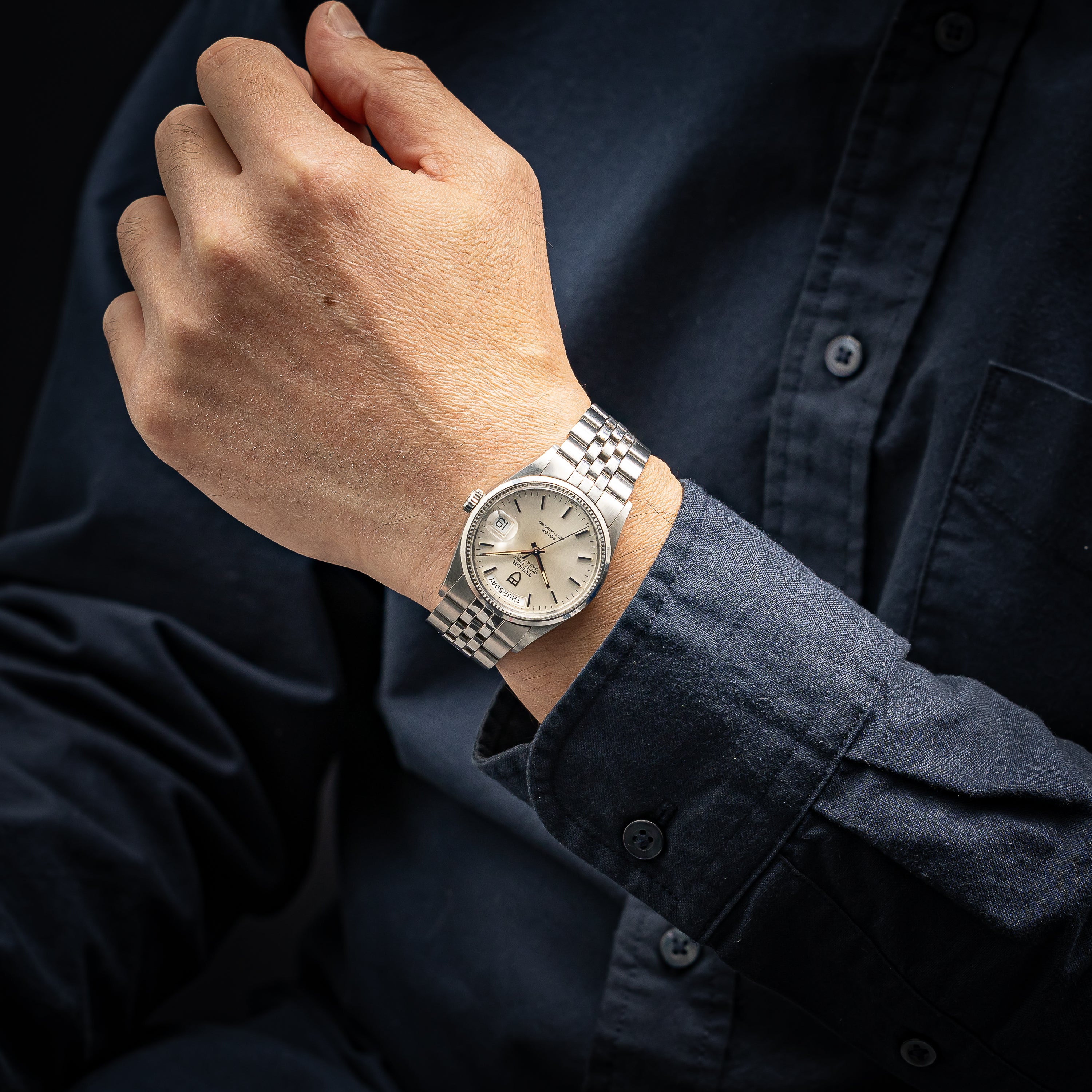 チューダー オイスタープリンス デイトデイ 1984年製 Ref.94710 シルバーダイヤル 箱、ギャラ、タグ付き