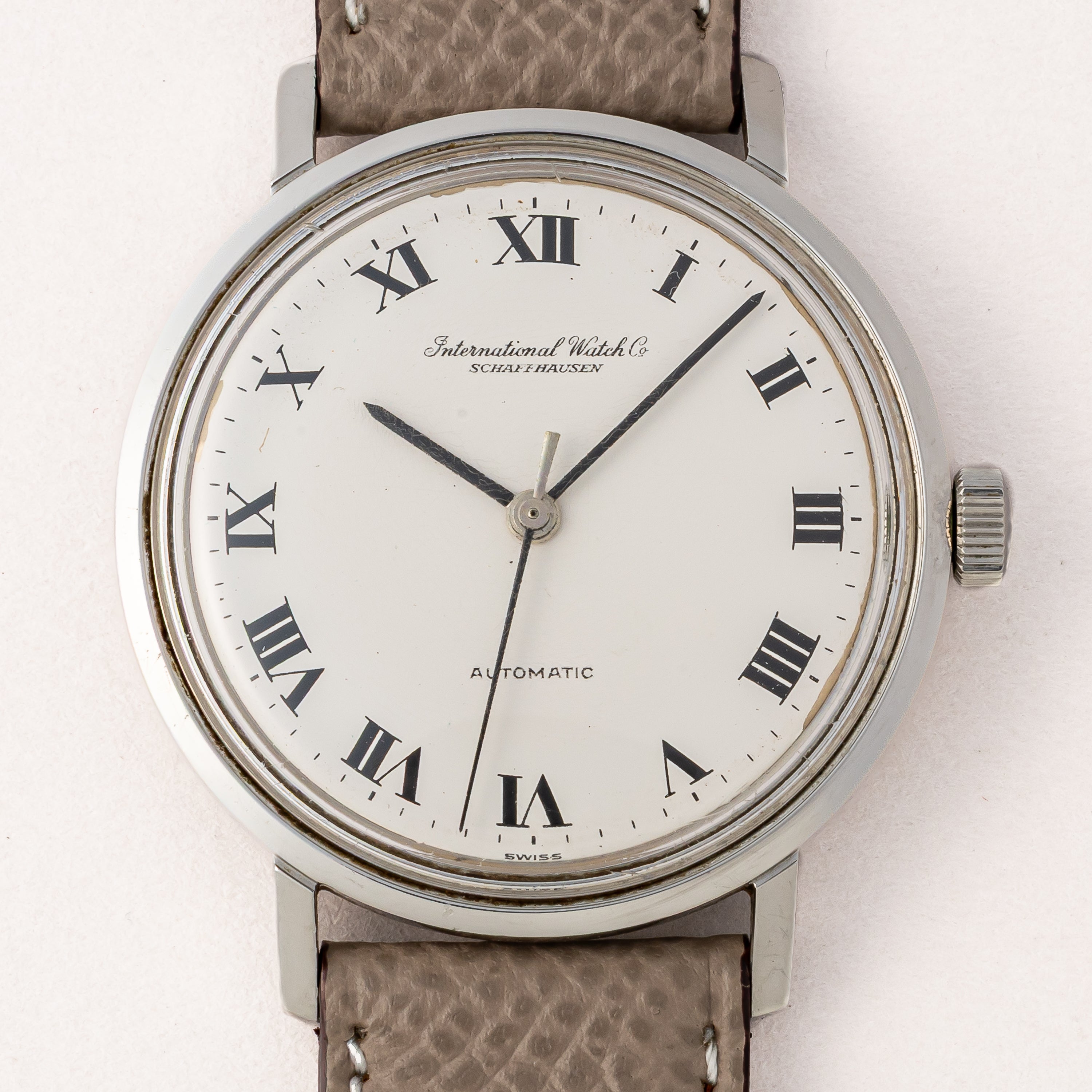 IWC 1977年製 ホワイトローマンダイヤル ペラトン式自動巻き Cal.854B ノンデイト 箱付き