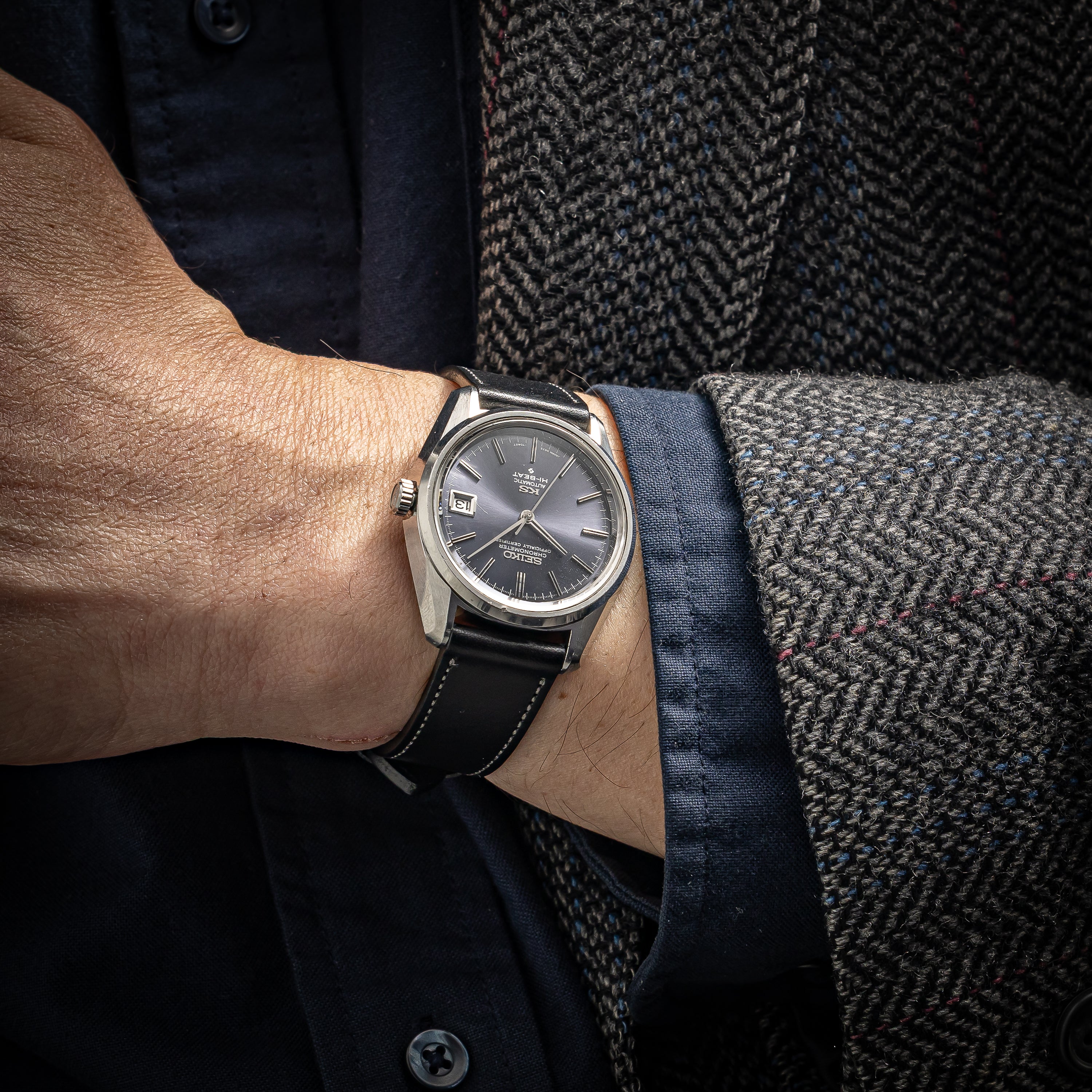 キングセイコークロノメーター ブルーダイヤル 1971年製 Ref.5625-7040 ハイビート自動巻き 56KS