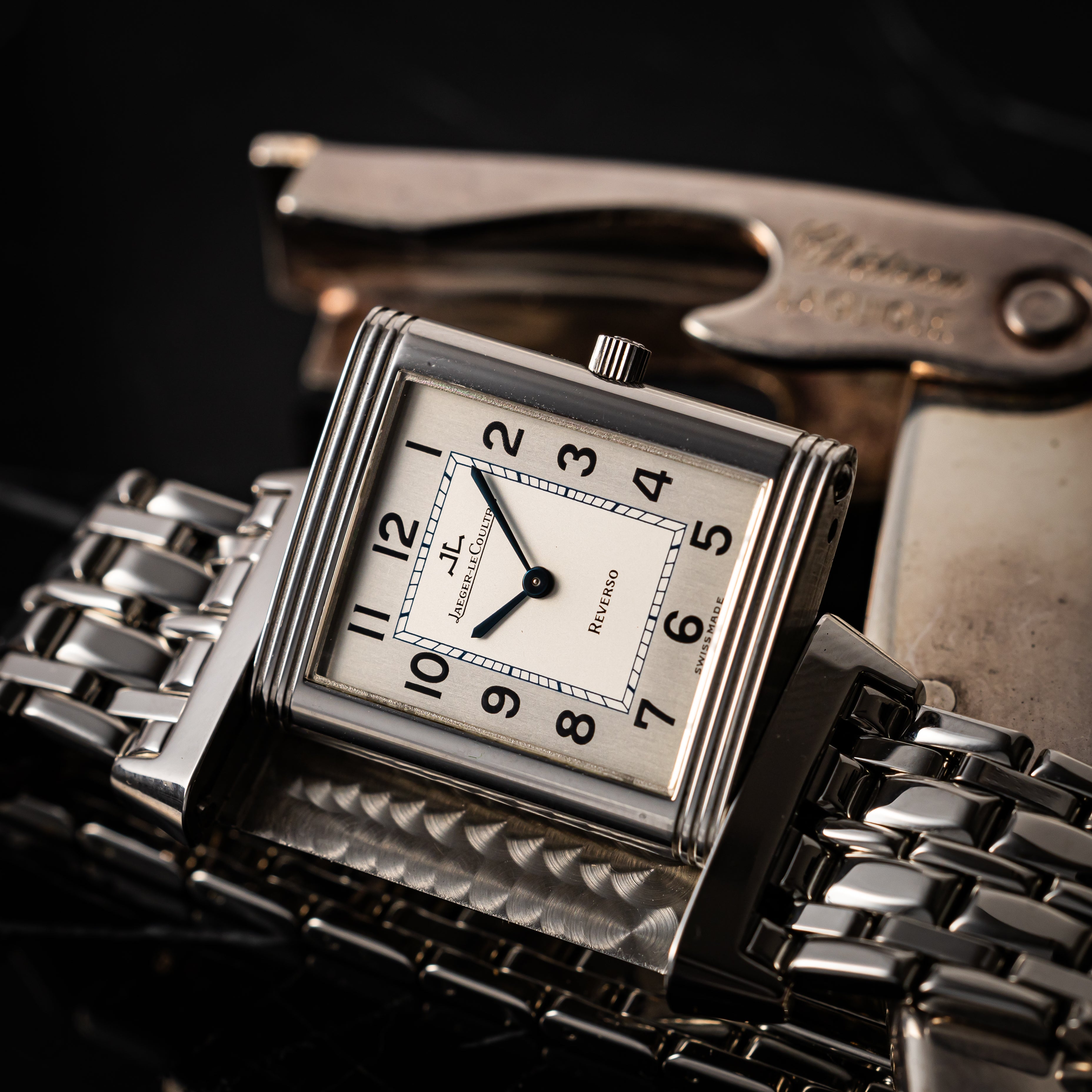 ジャガールクルト レベルソ クラシック 1990年代製 Ref.250.880.862 箱、タグ付き 純正ブレス