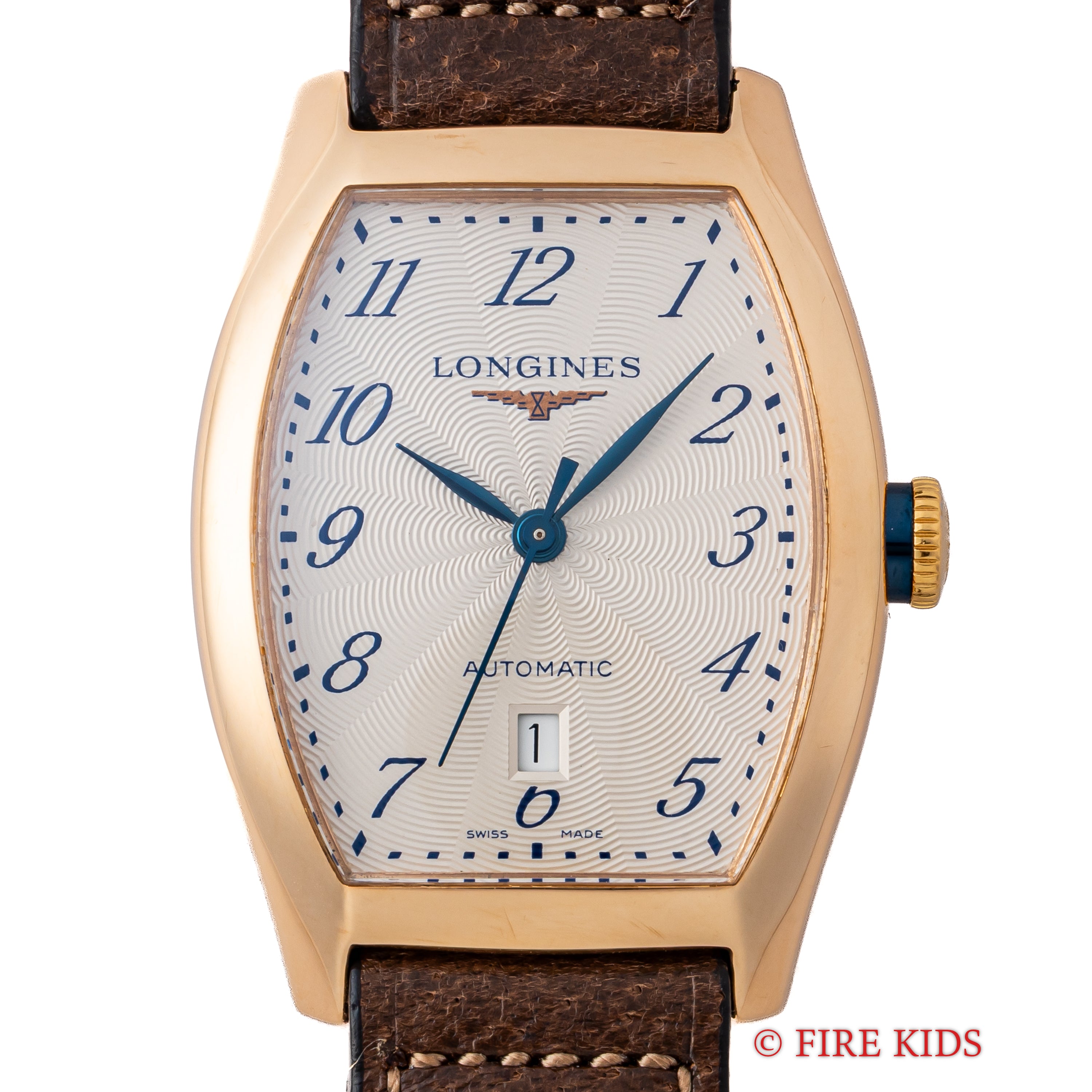 ロンジン エヴィデンツァ 1990年代製 18金無垢ピンクゴールド トノー型 純正GF尾錠付き 箱、ギャラ付き