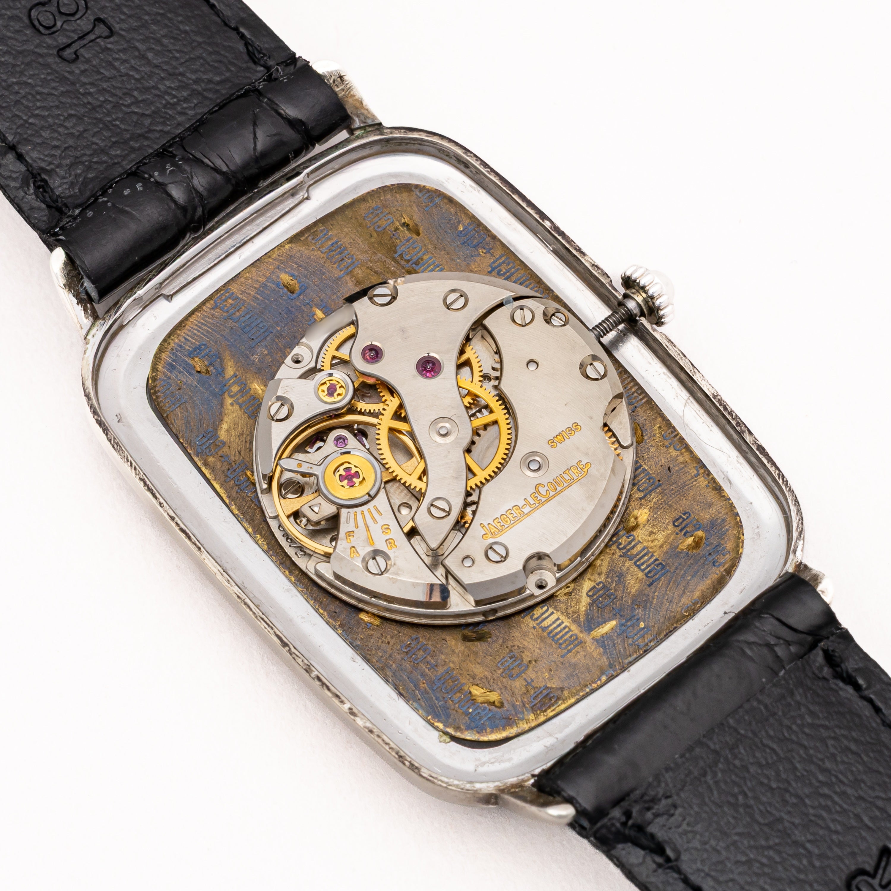 ジャガー・ルクルト 銀無垢レクタンギュラーケース ブルーダイヤル 1970年代製 手巻きCal818/2