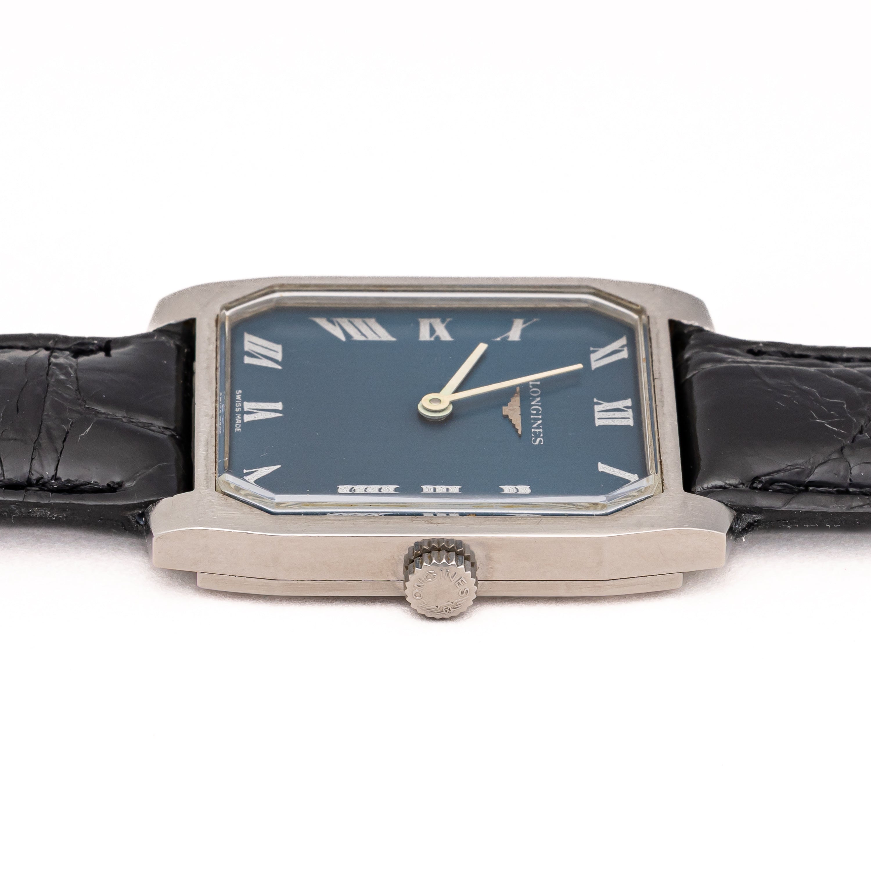 ロンジン レクタンギュラー 手巻き ブルーダイアル 1970年代製 Ref.8471-3 Cal.428