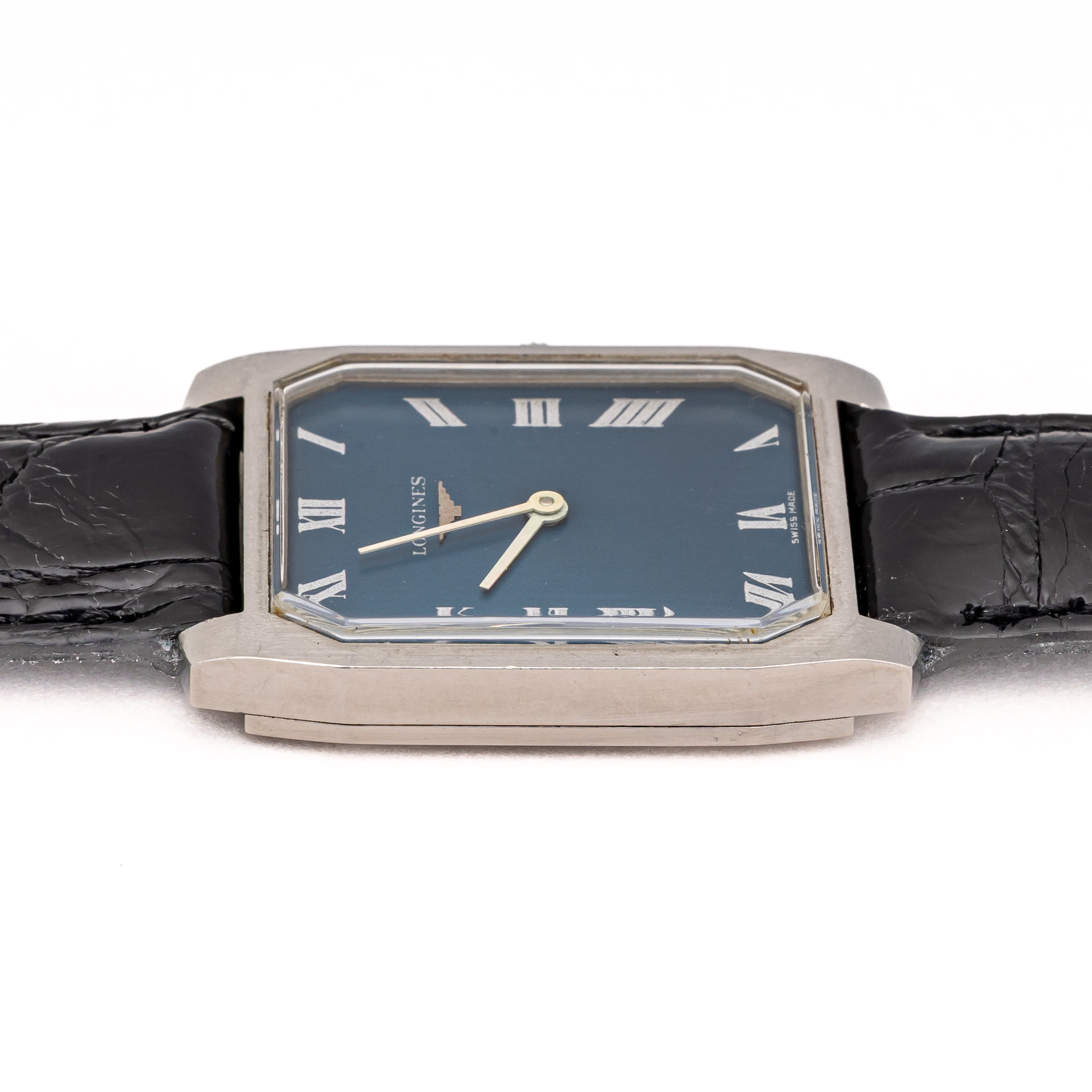 ロンジン レクタンギュラー 手巻き ブルーダイアル 1970年代製 Ref.8471-3 Cal.428