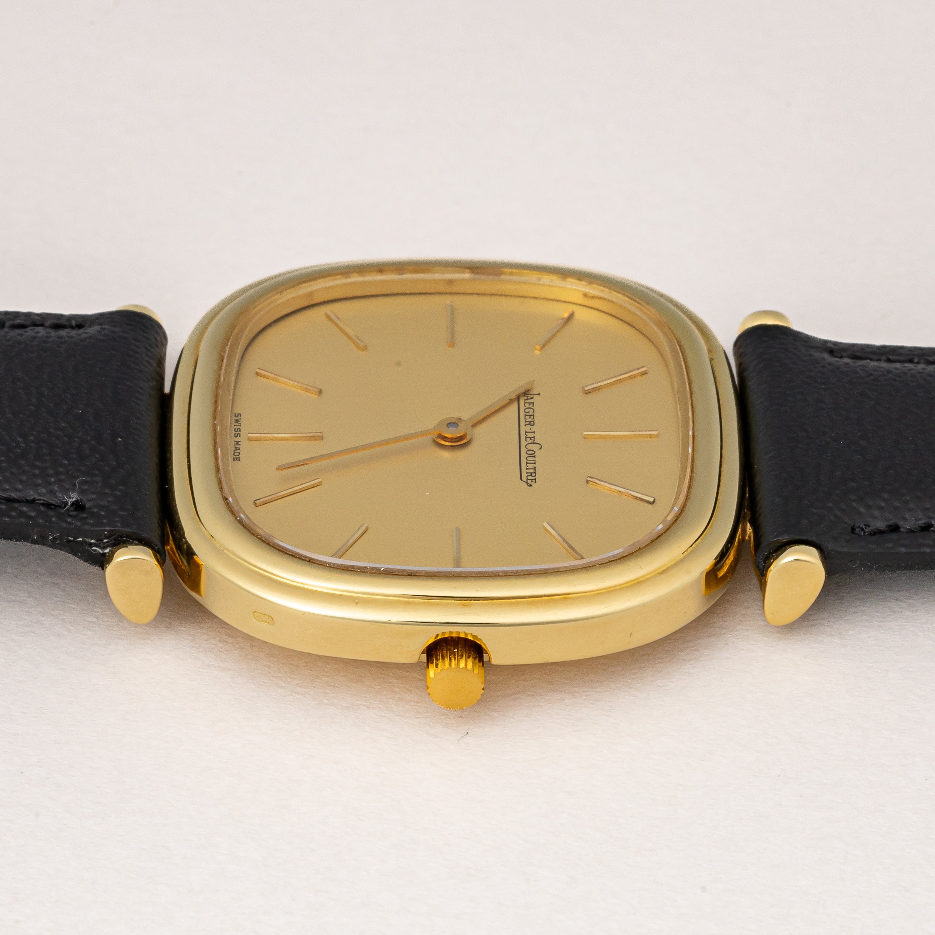 ジャガー・ルクルト 18金無垢クッションケース 1980年代製 Ref.9132 21 純正GF尾錠付き