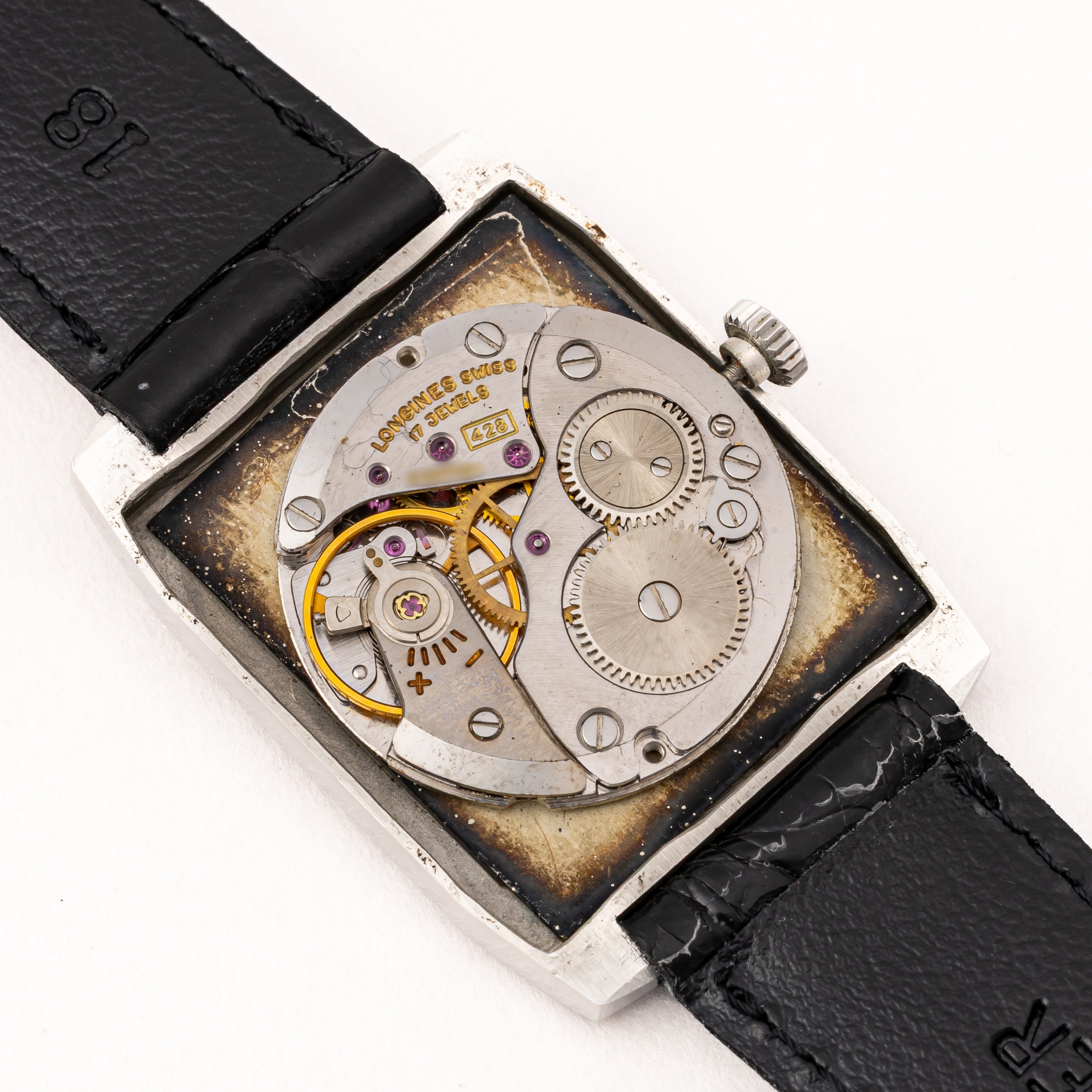 ロンジン レクタンギュラー 手巻き ブルーダイアル 1970年代製 Ref.8471-3 Cal.428