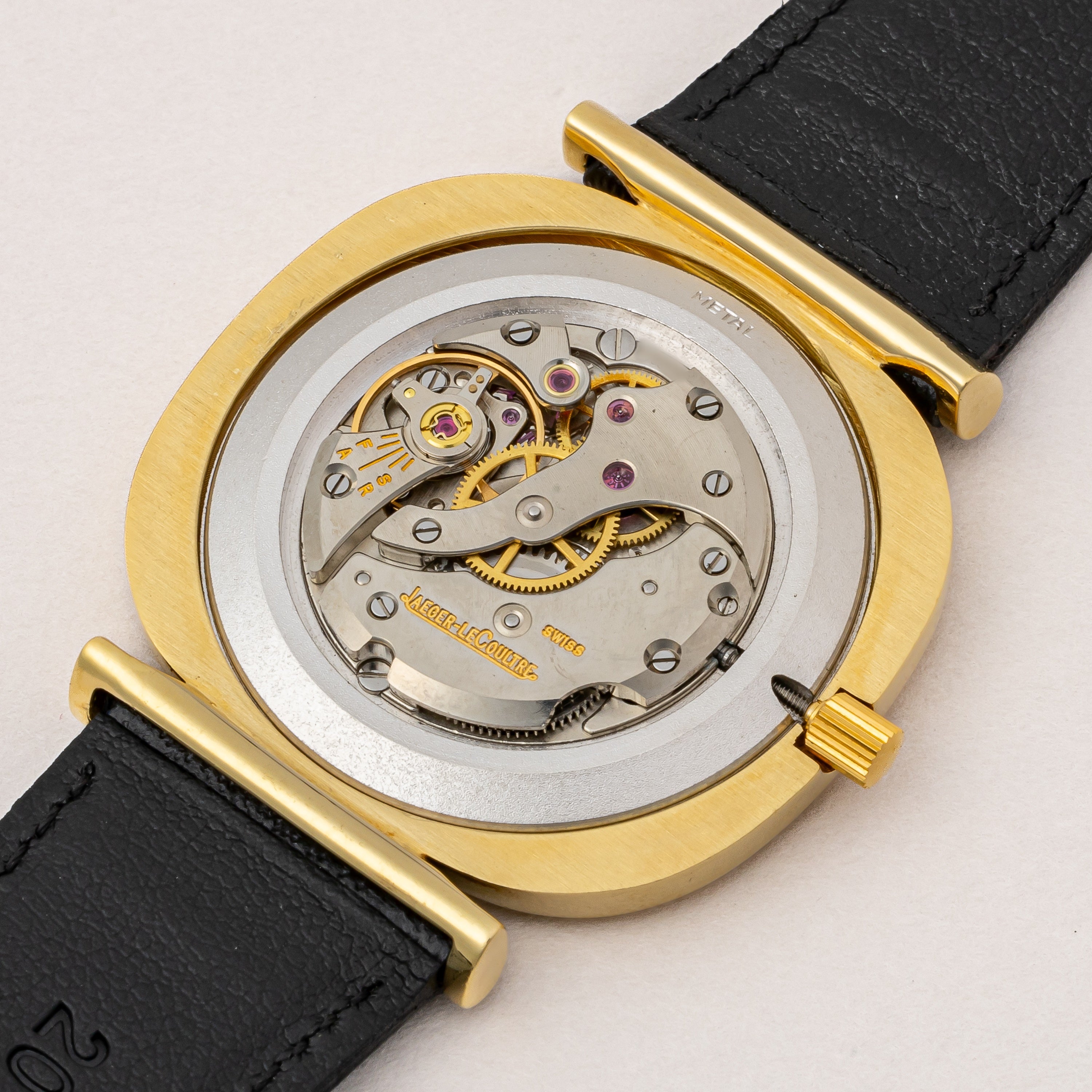 ジャガー・ルクルト 18金無垢クッションケース 1980年代製 Ref.9132 21 純正GF尾錠付き