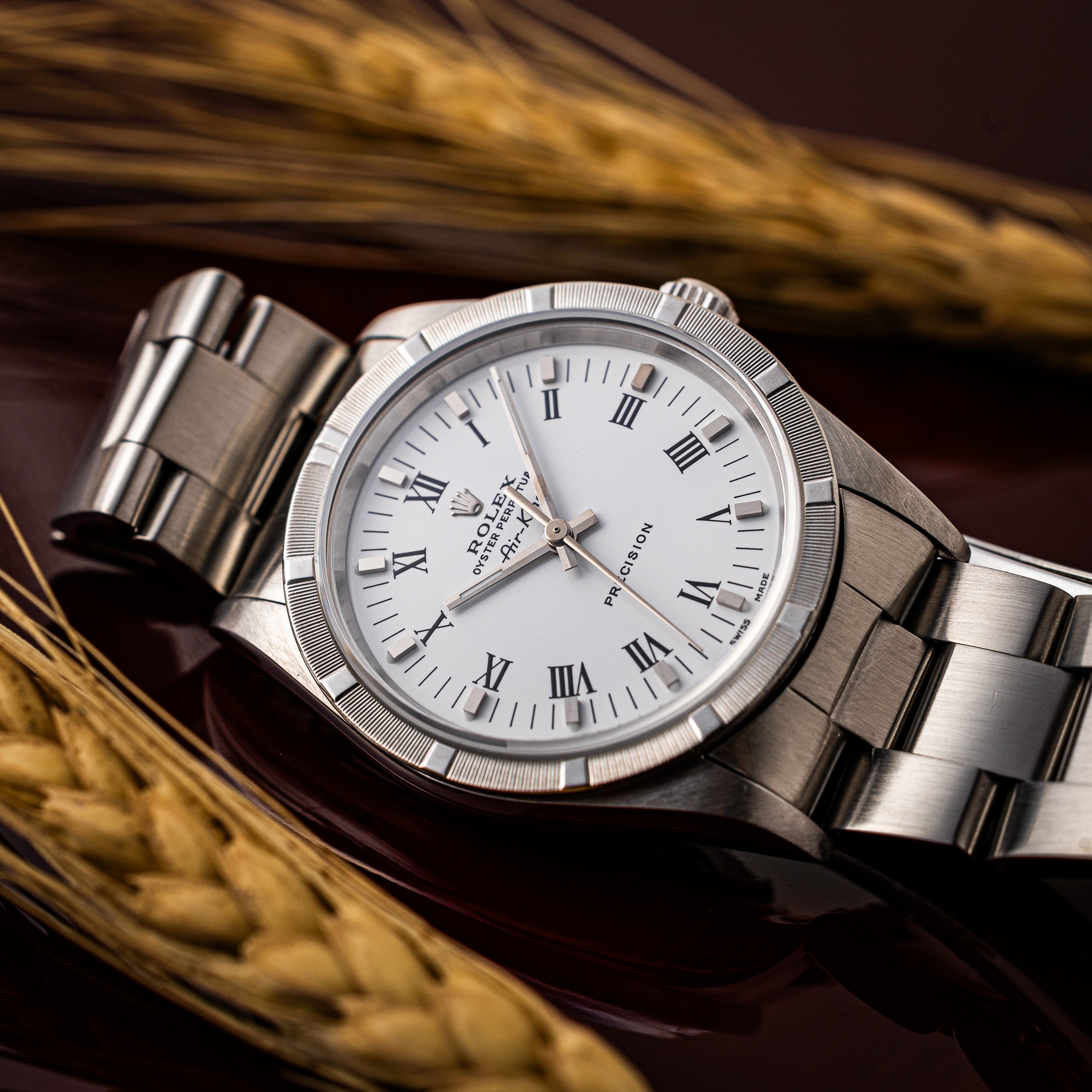 ロレックス エアキング 2000年製 Ref.14010 ホワイトローマンダイヤル 箱、ギャラ付き