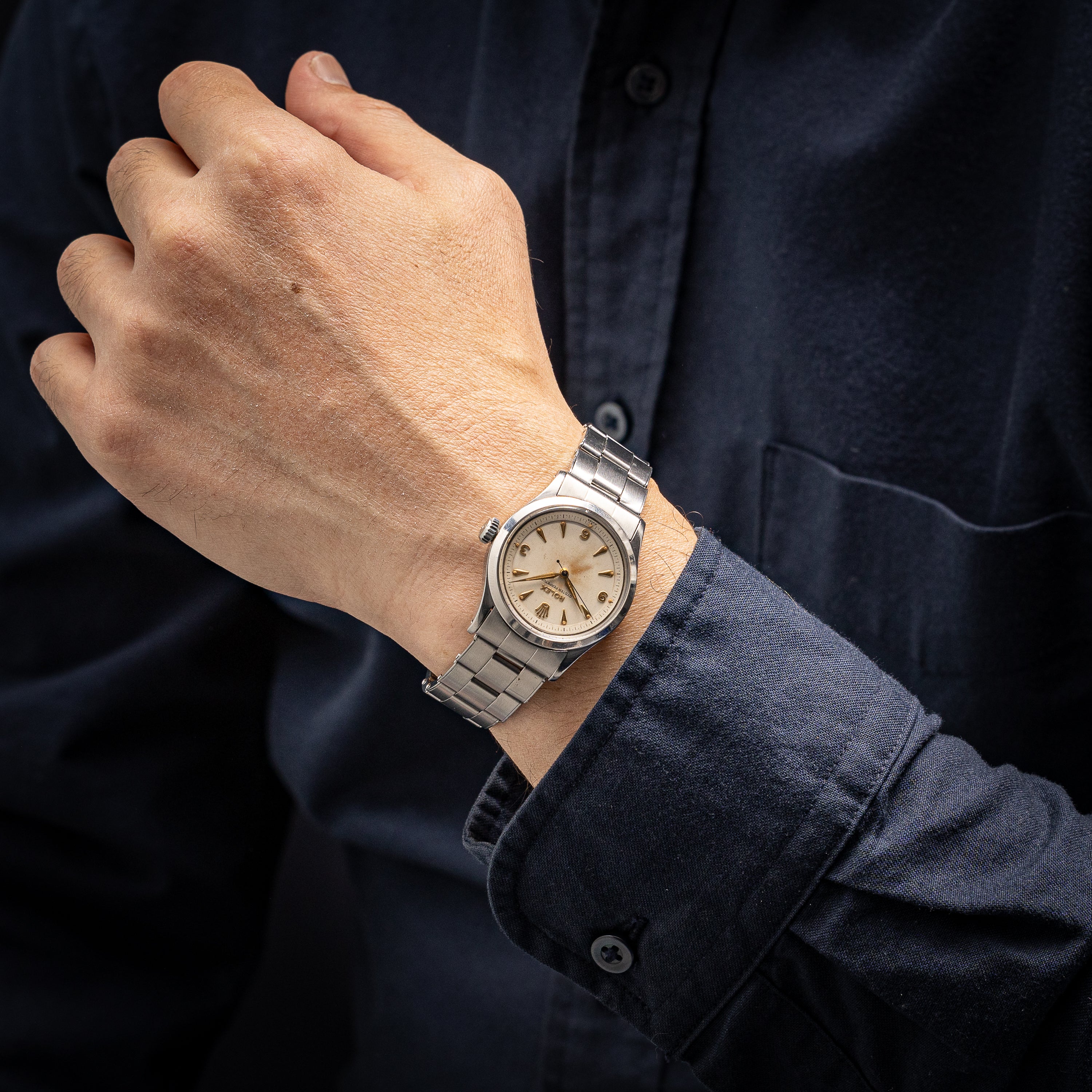 ロレックス セミバブルバック 1956年製 Ref.6332 ステップダイヤル 純正リベットブレス