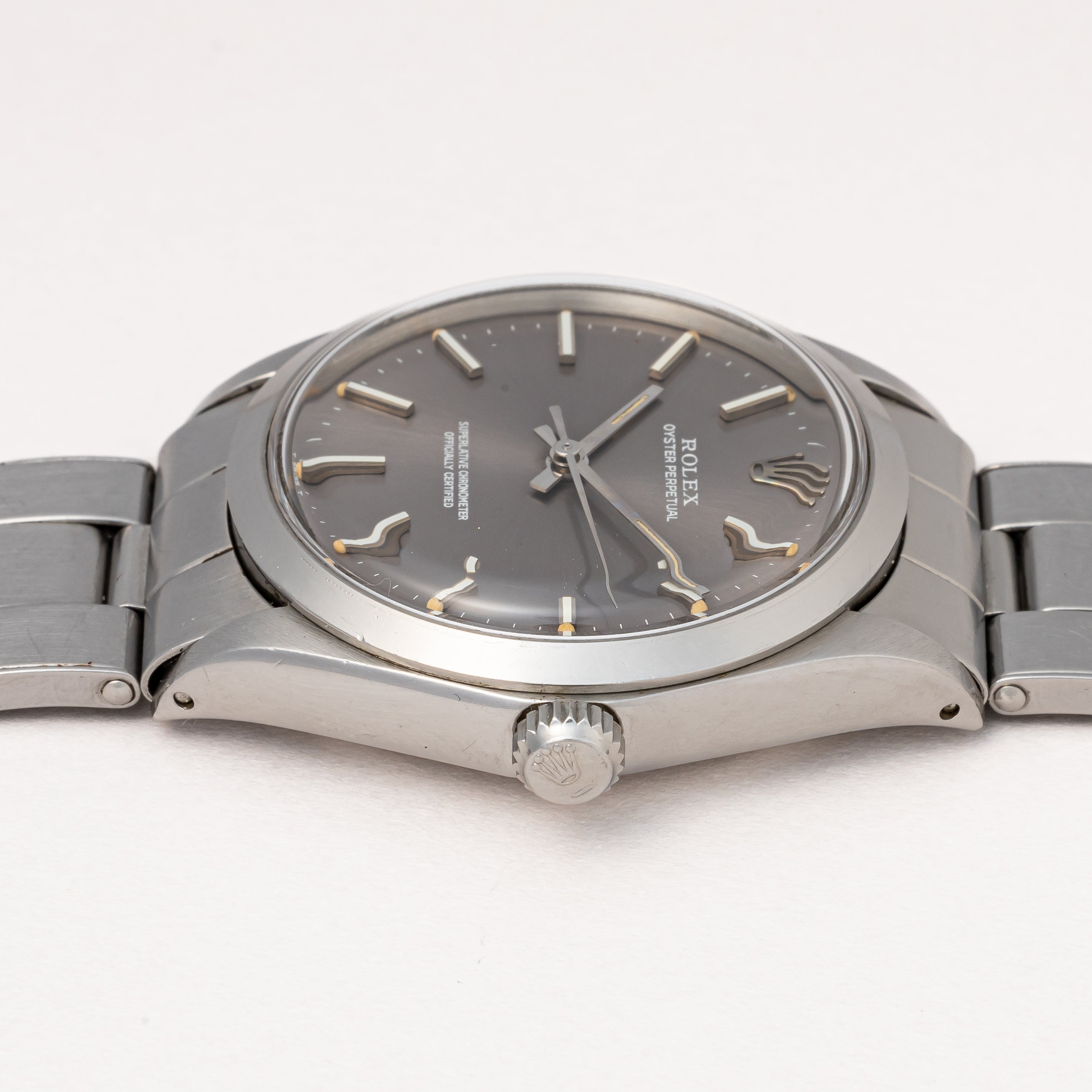 ロレックス オイスターパーペチュアル 1969年製 Ref.1002 グレーダイヤル 純正リベットブレス