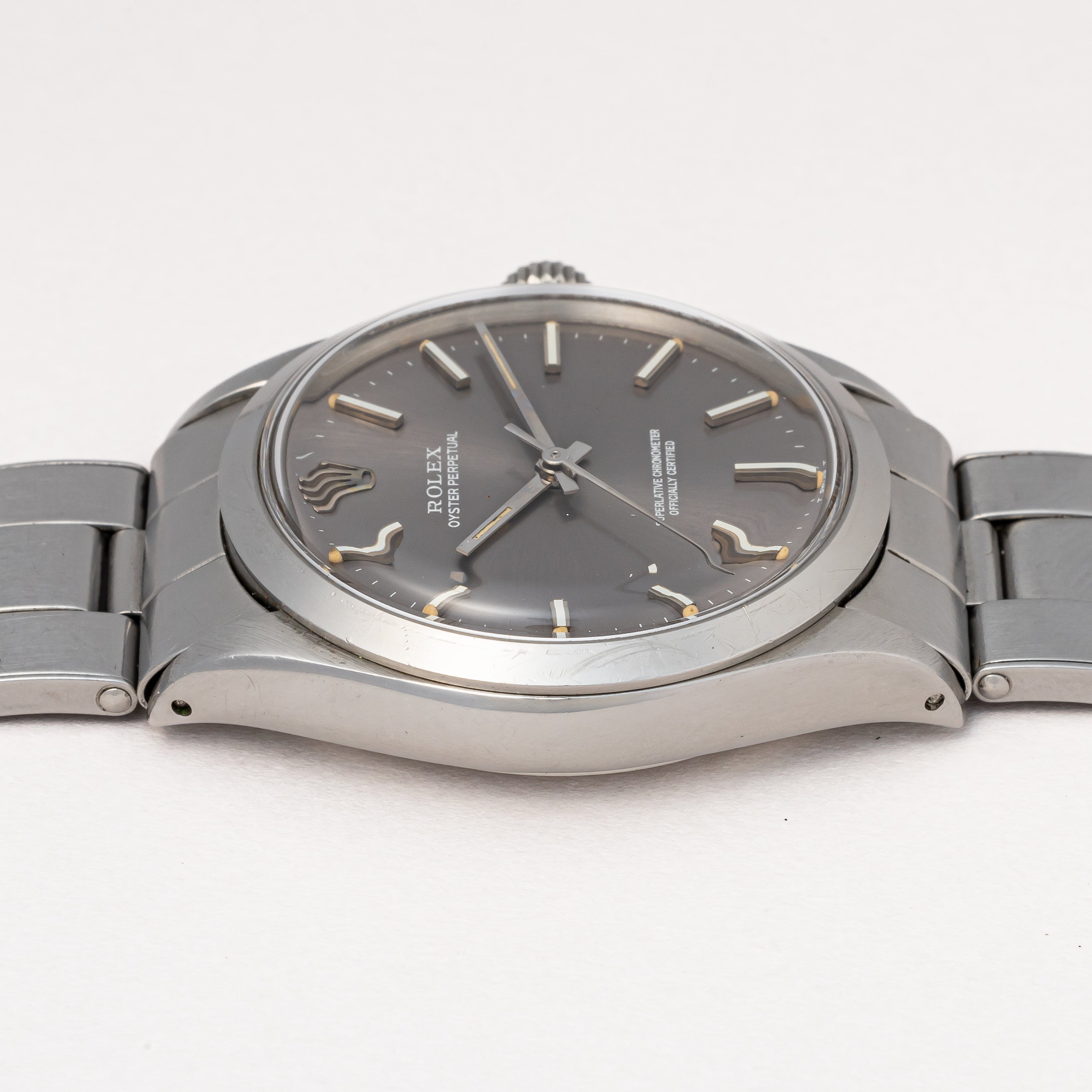 ロレックス オイスターパーペチュアル 1969年製 Ref.1002 グレーダイヤル 純正リベットブレス