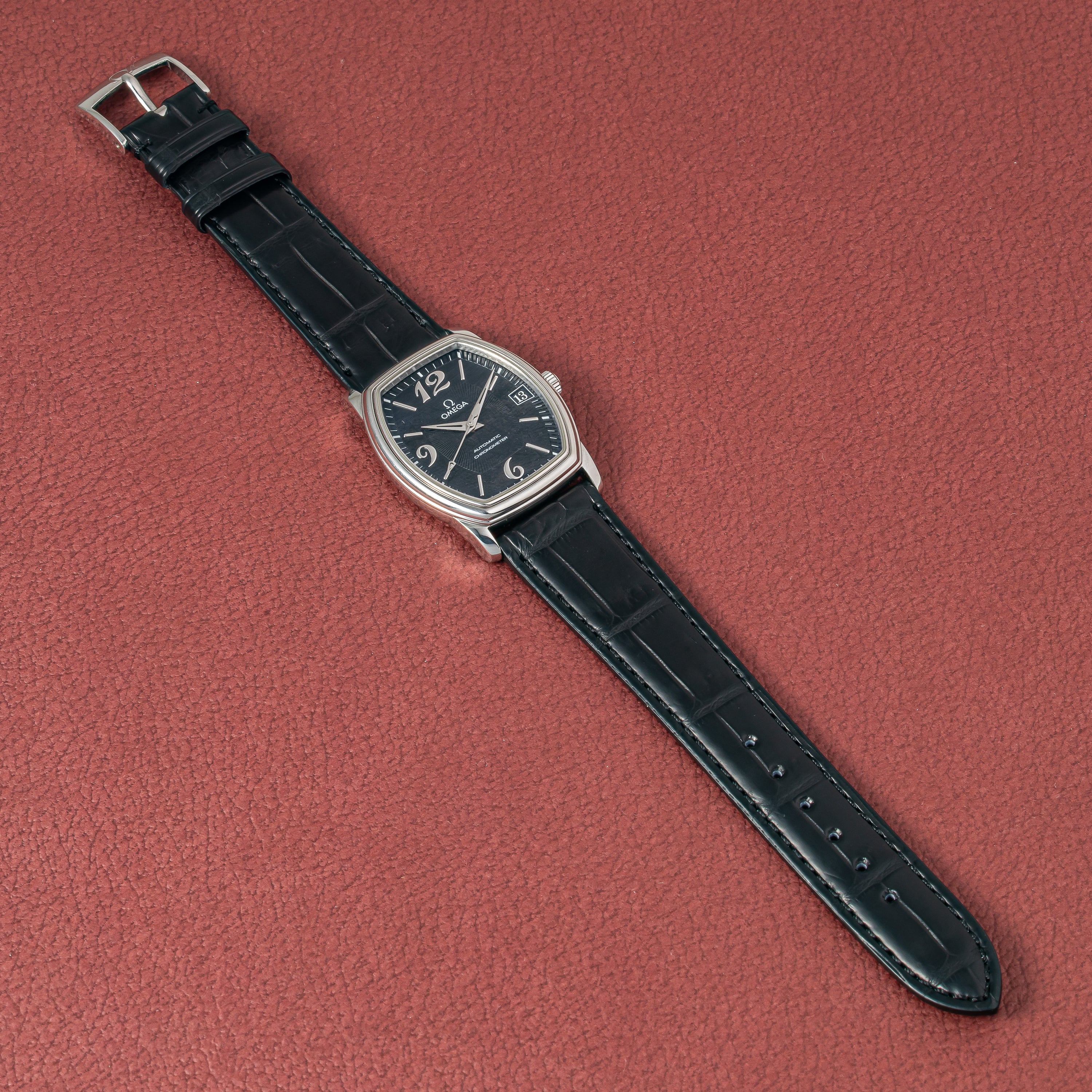 オメガ デ・ヴィル プレステージ クロノメーター 自動巻 トノーケース 1999年製 純正尾錠付き