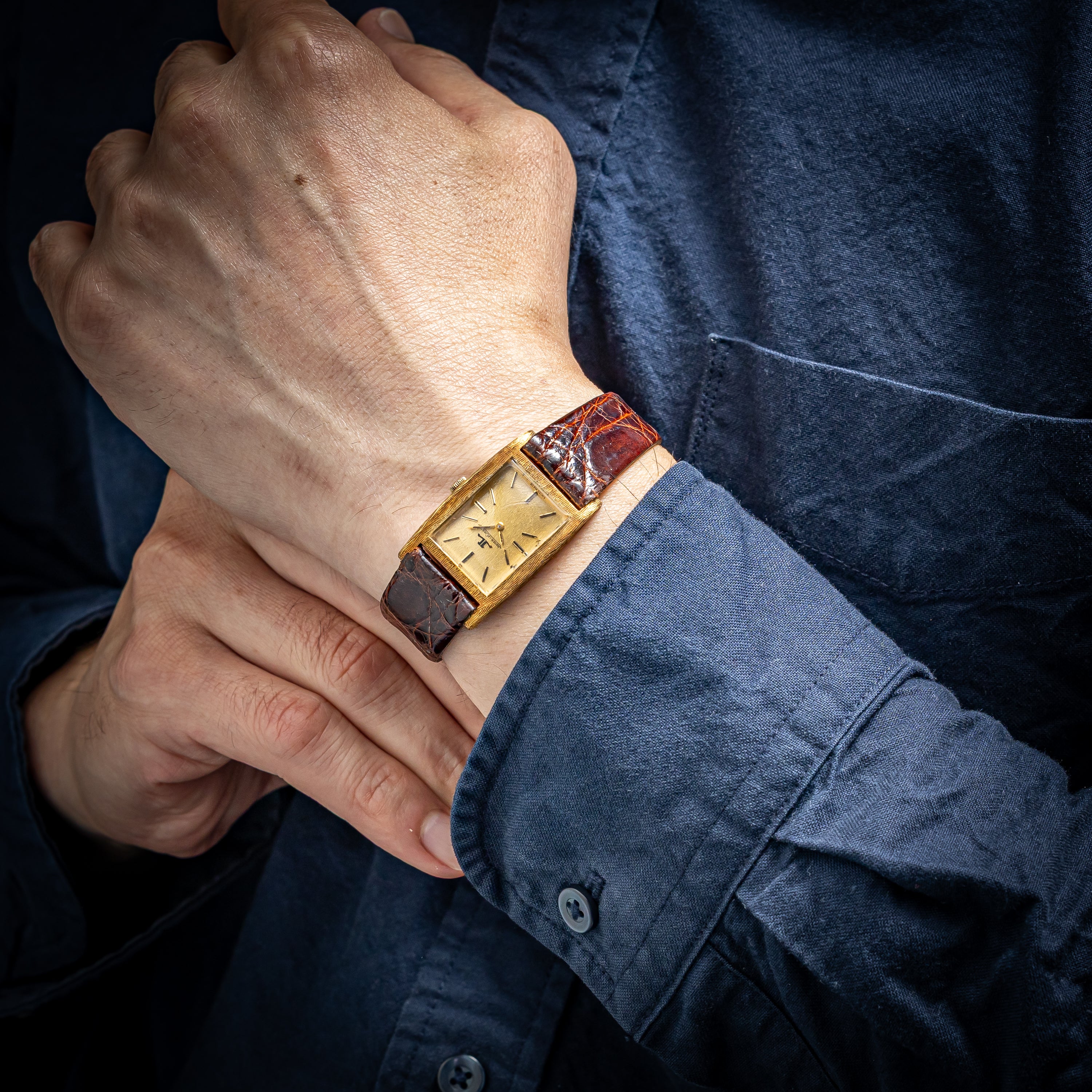 ジャガールクルト レクタンギュラー 手巻き 1960年代製 18金無垢 Ref.9012 Cal.818/2