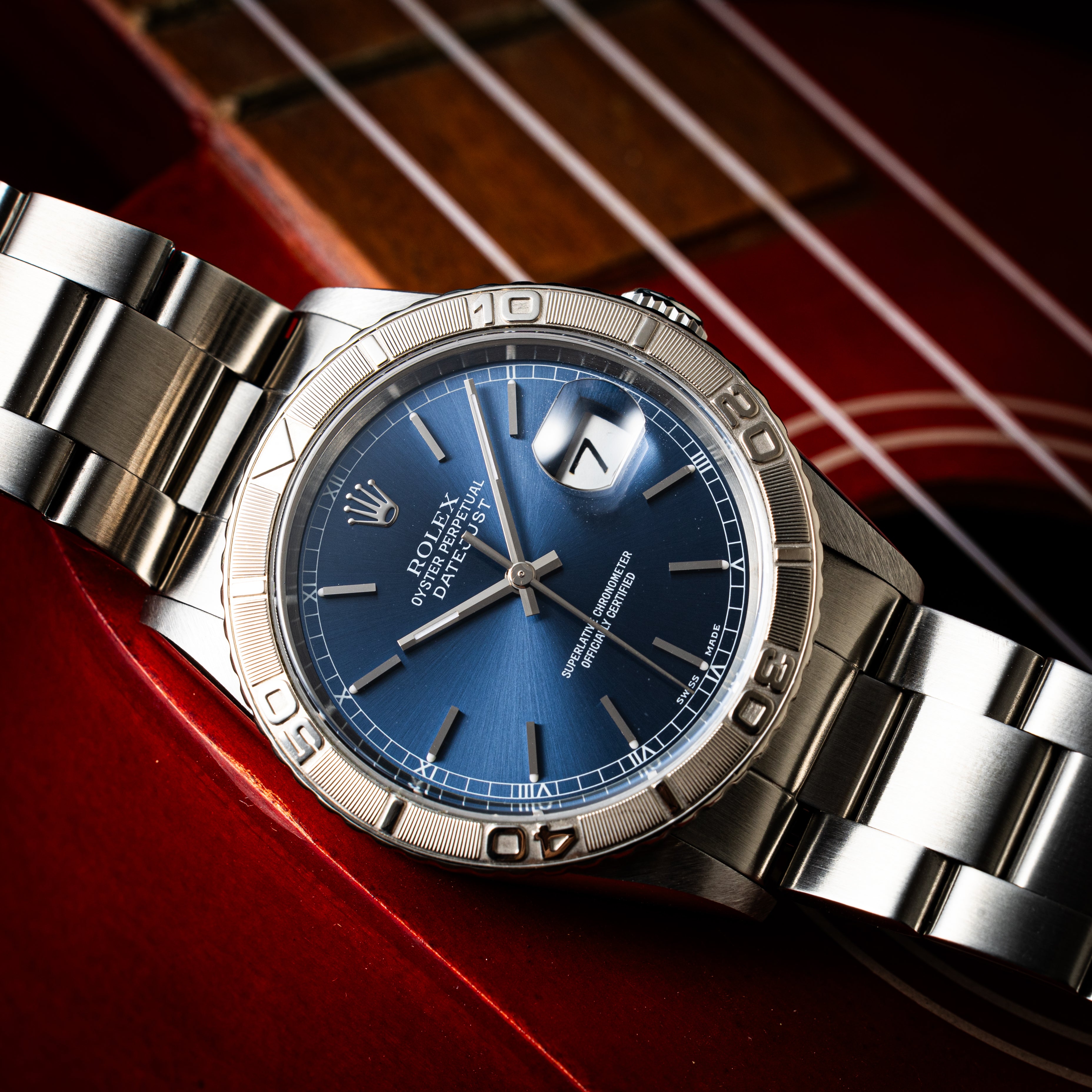 ロレックス サンダーバード 2002年製 Ref.16264 ブルーダイヤル 箱、ギャラ付き