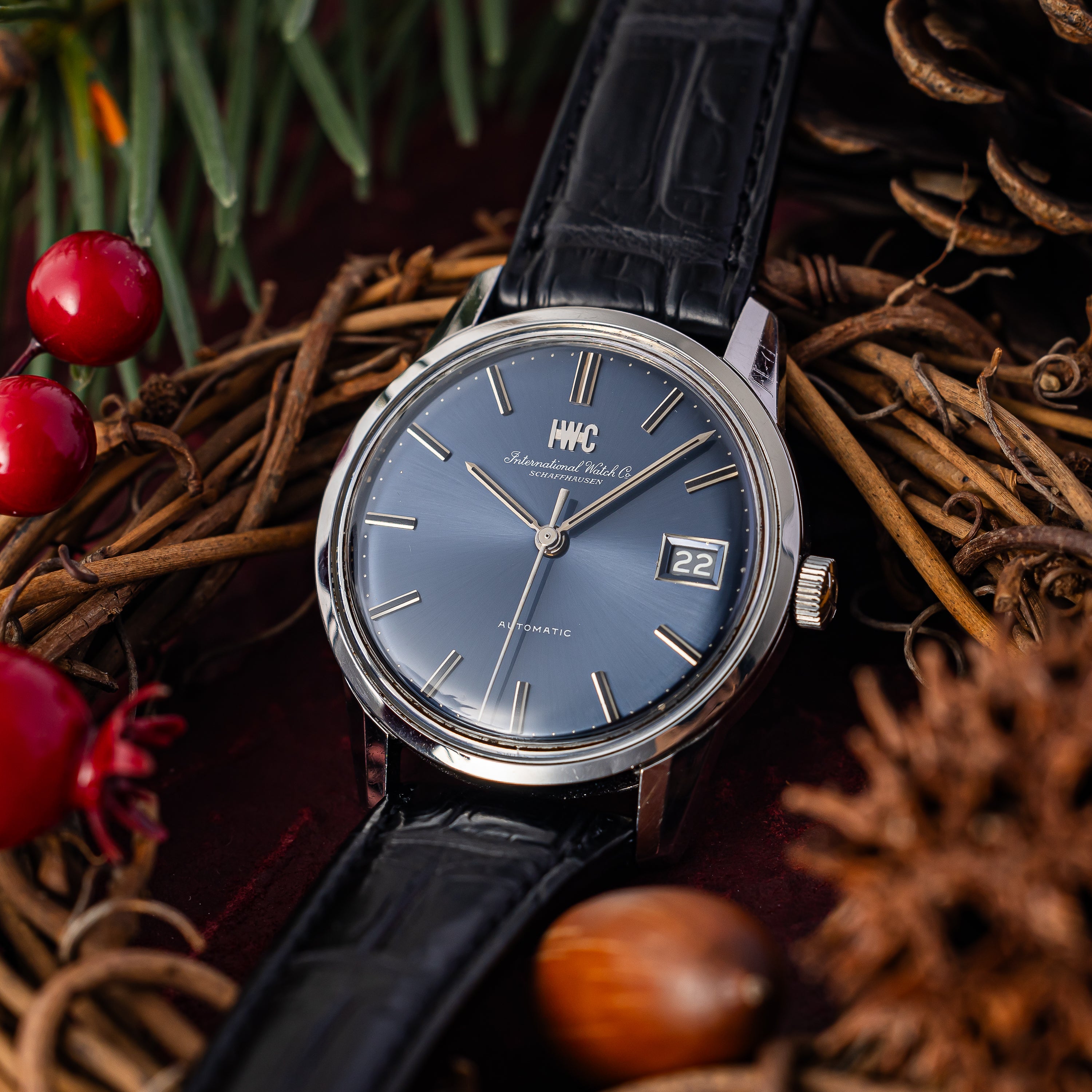 IWC ラウンドケース 1972年製 オートマチック Ref.R810AD ブルーダイヤル