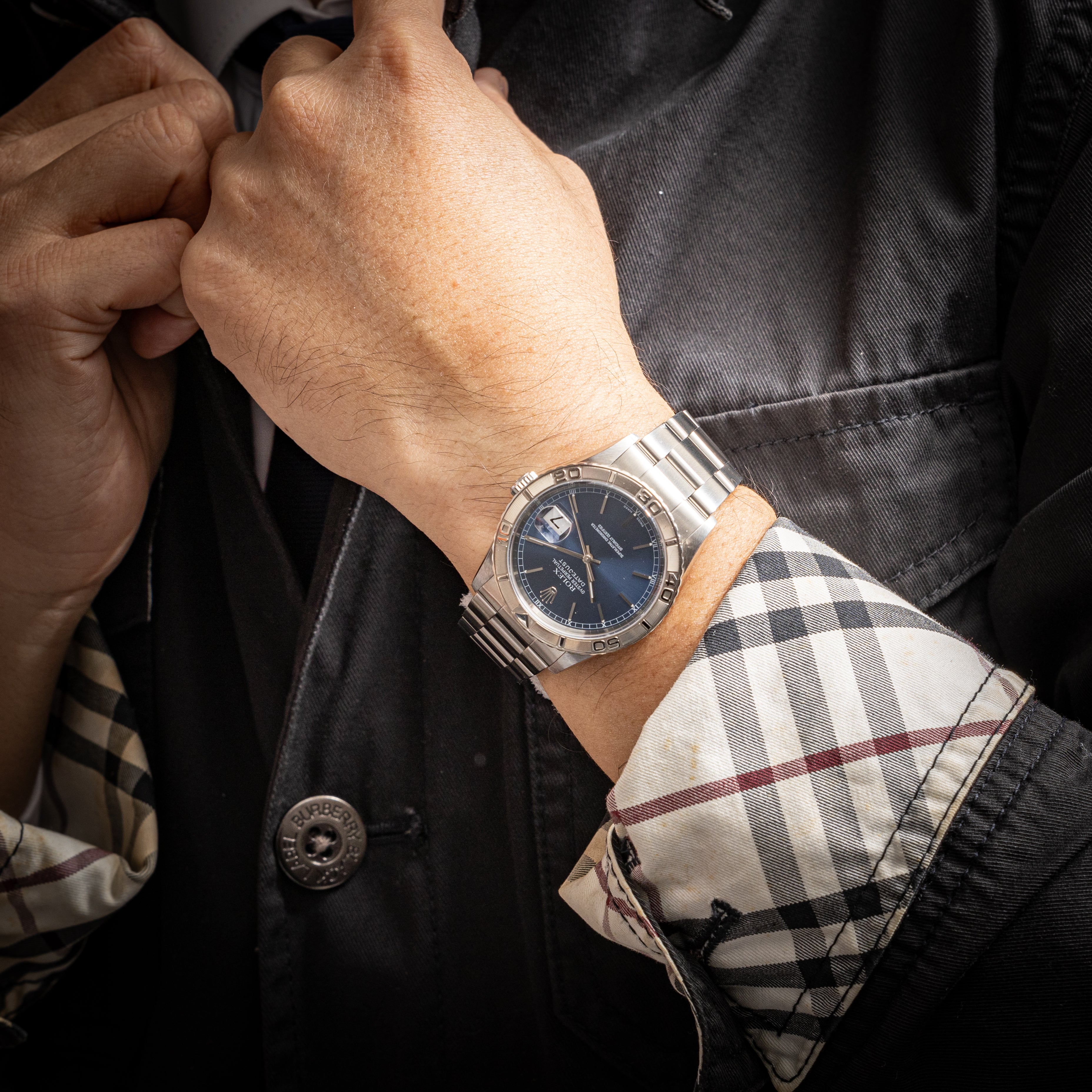 ロレックス サンダーバード 2002年製 Ref.16264 ブルーダイヤル 箱、ギャラ付き