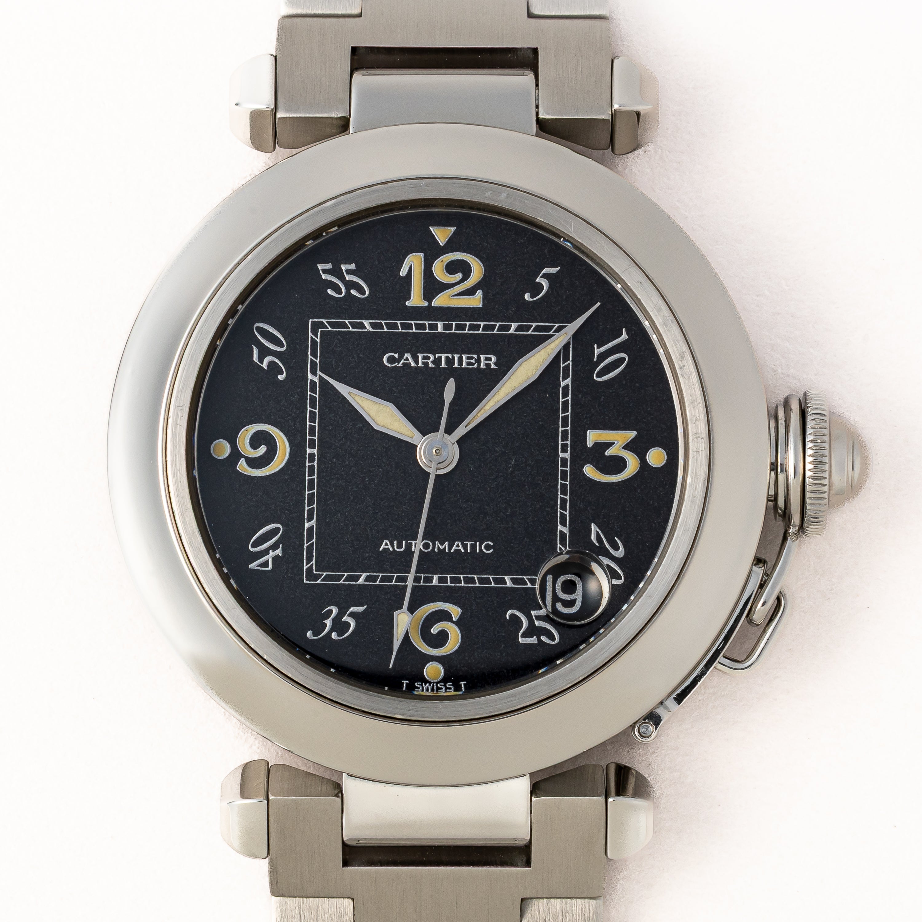 カルティエ パシャC オートマチック ブラックダイヤル 1998年製 箱・ギャラ付き