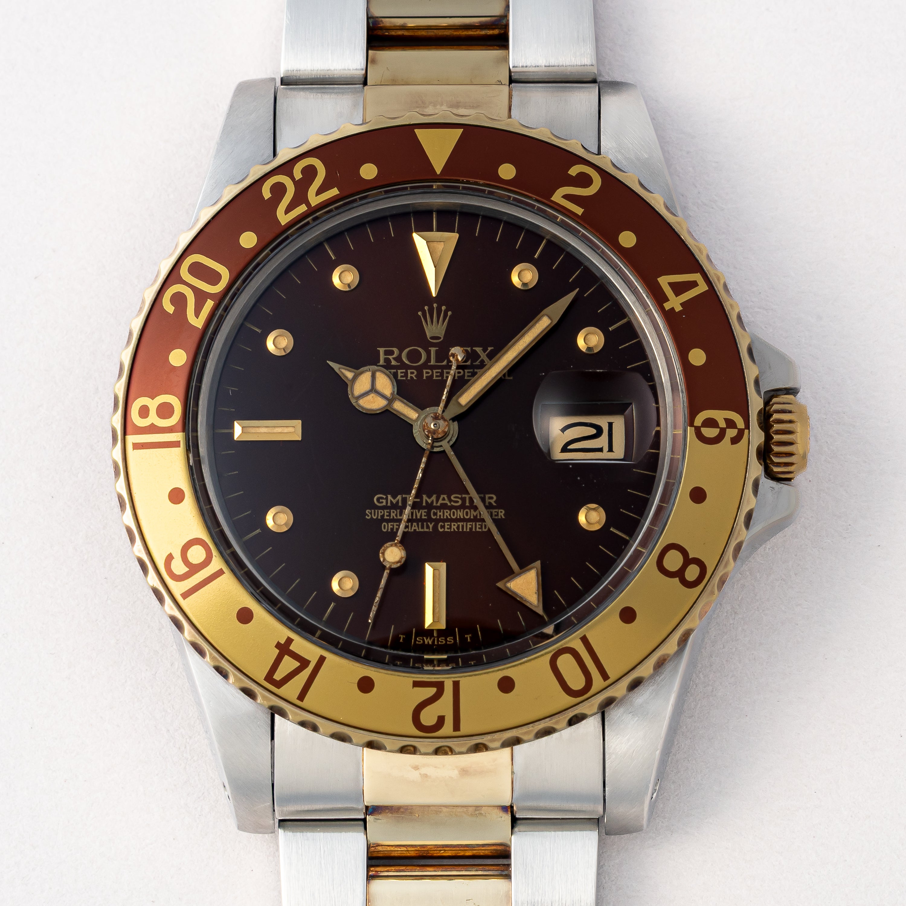 ロレックス GMTマスター 1982年製 コンビ ブラウンニップル Ref.16753