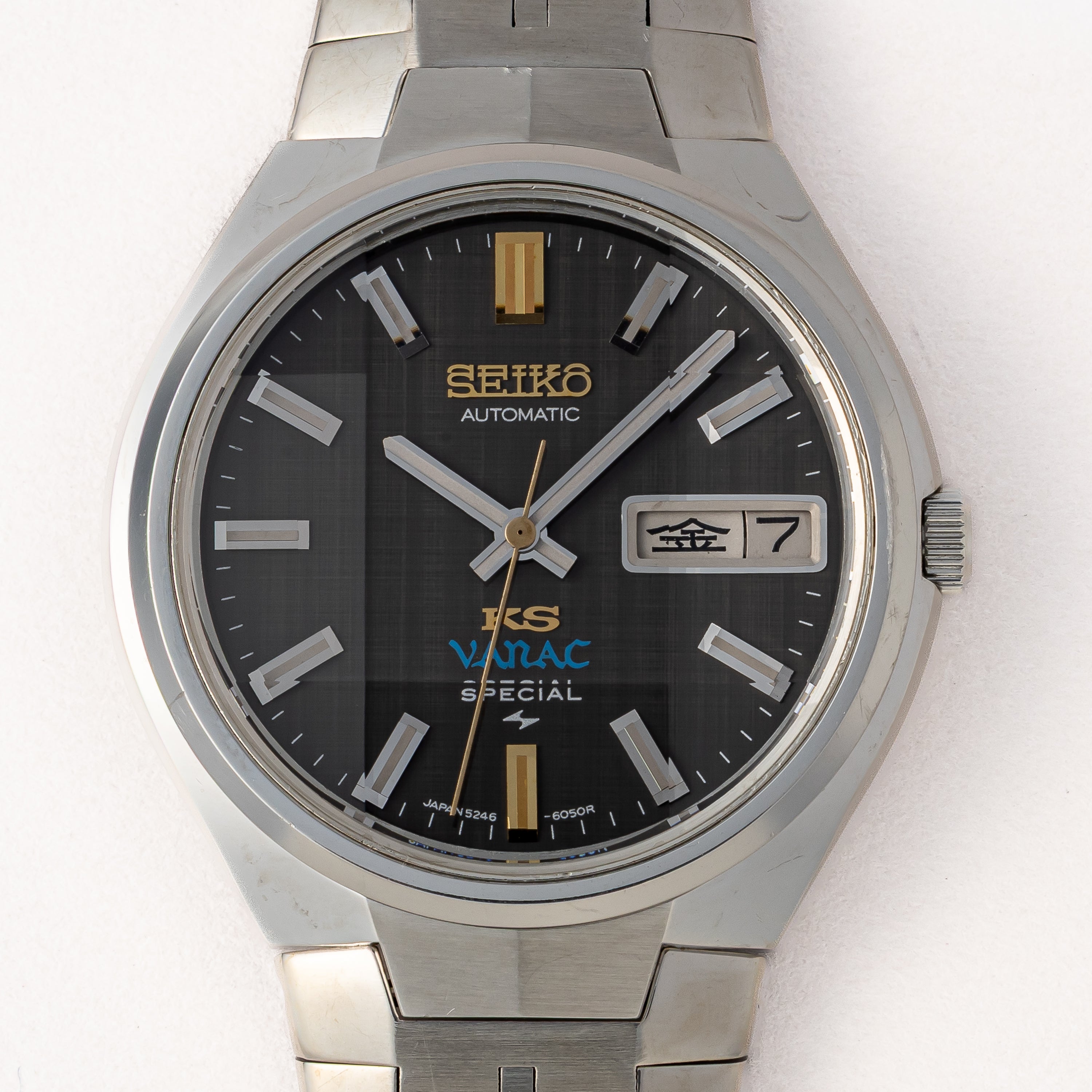 キングセイコー バナック スペシャル 1972年製 Ref.5246-6040 グレーダイヤル カットガラス ハイビート自動巻き