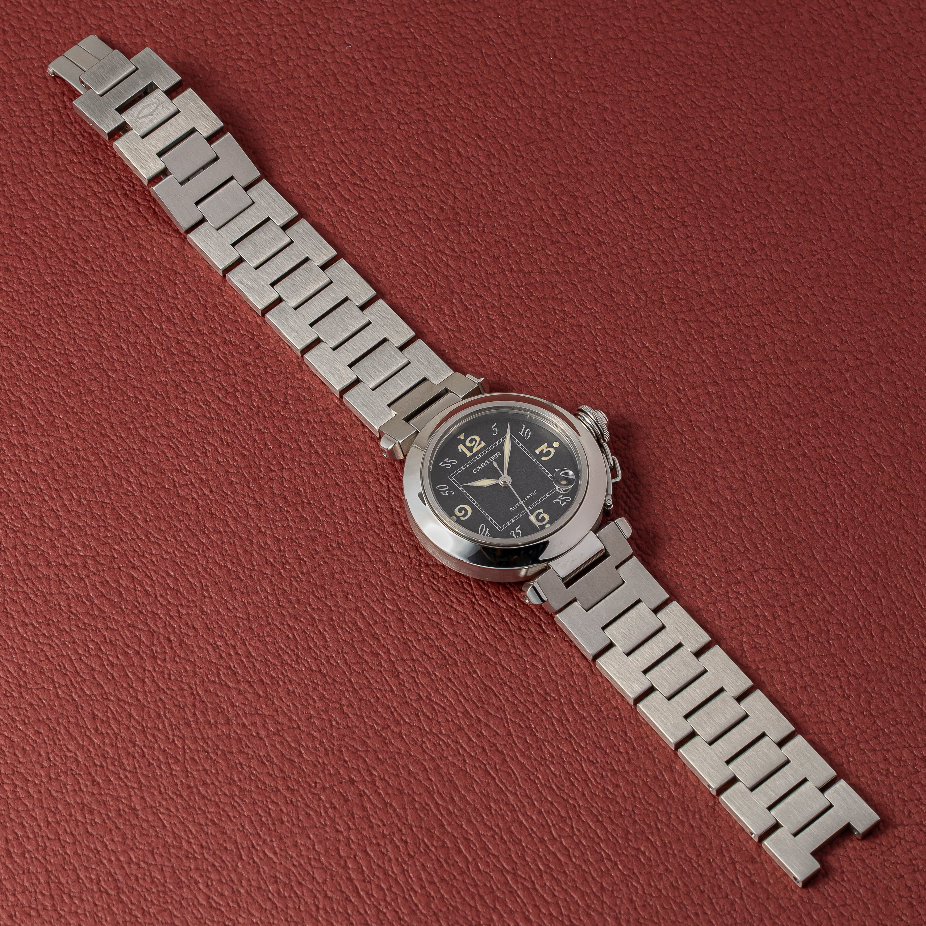カルティエ パシャC オートマチック ブラックダイヤル 1998年製 箱・ギャラ付き