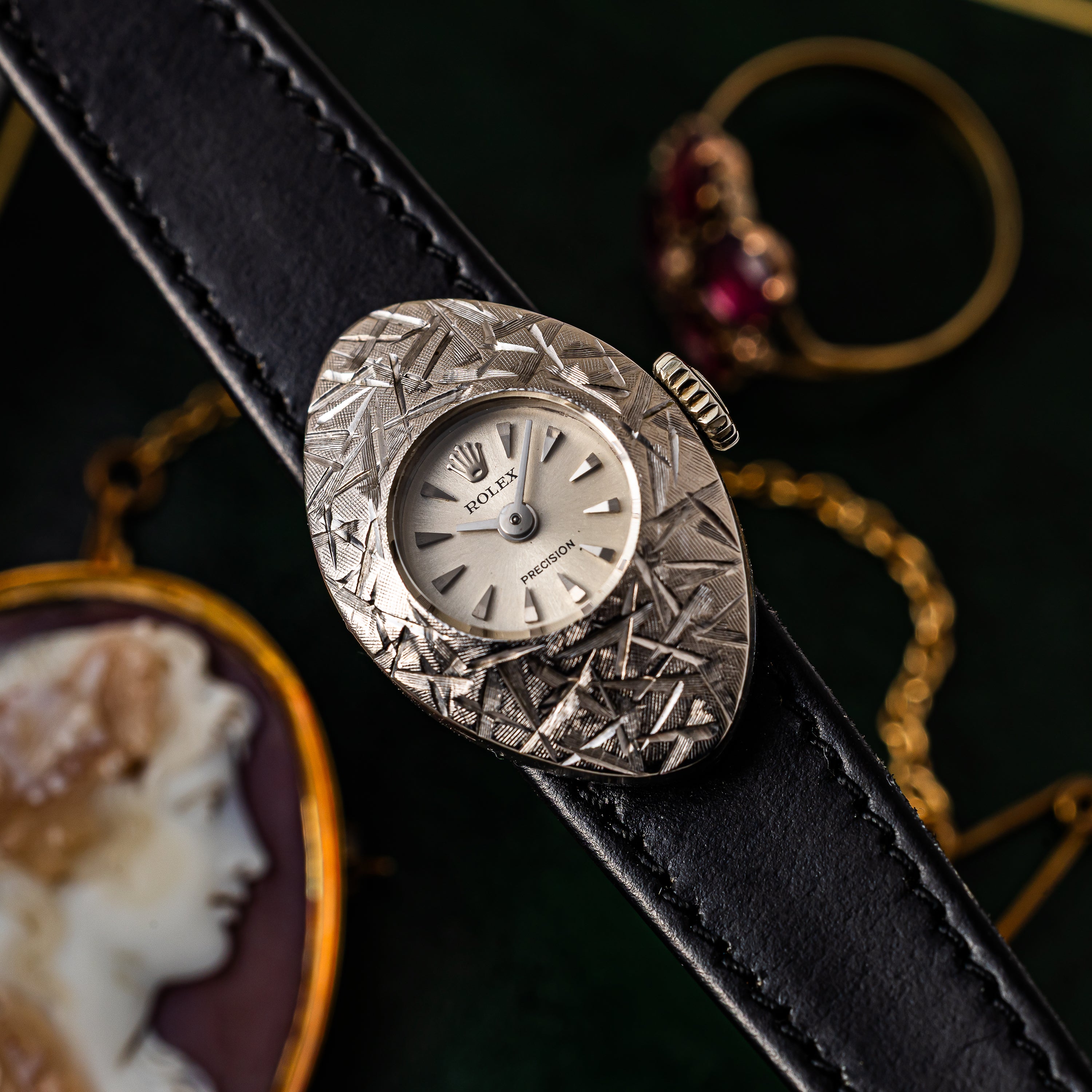 ロレックス 18金無垢ホワイトゴールド カメレオン レディース 手巻き 1960年代 Ref.2020 箱・革ベルト付き